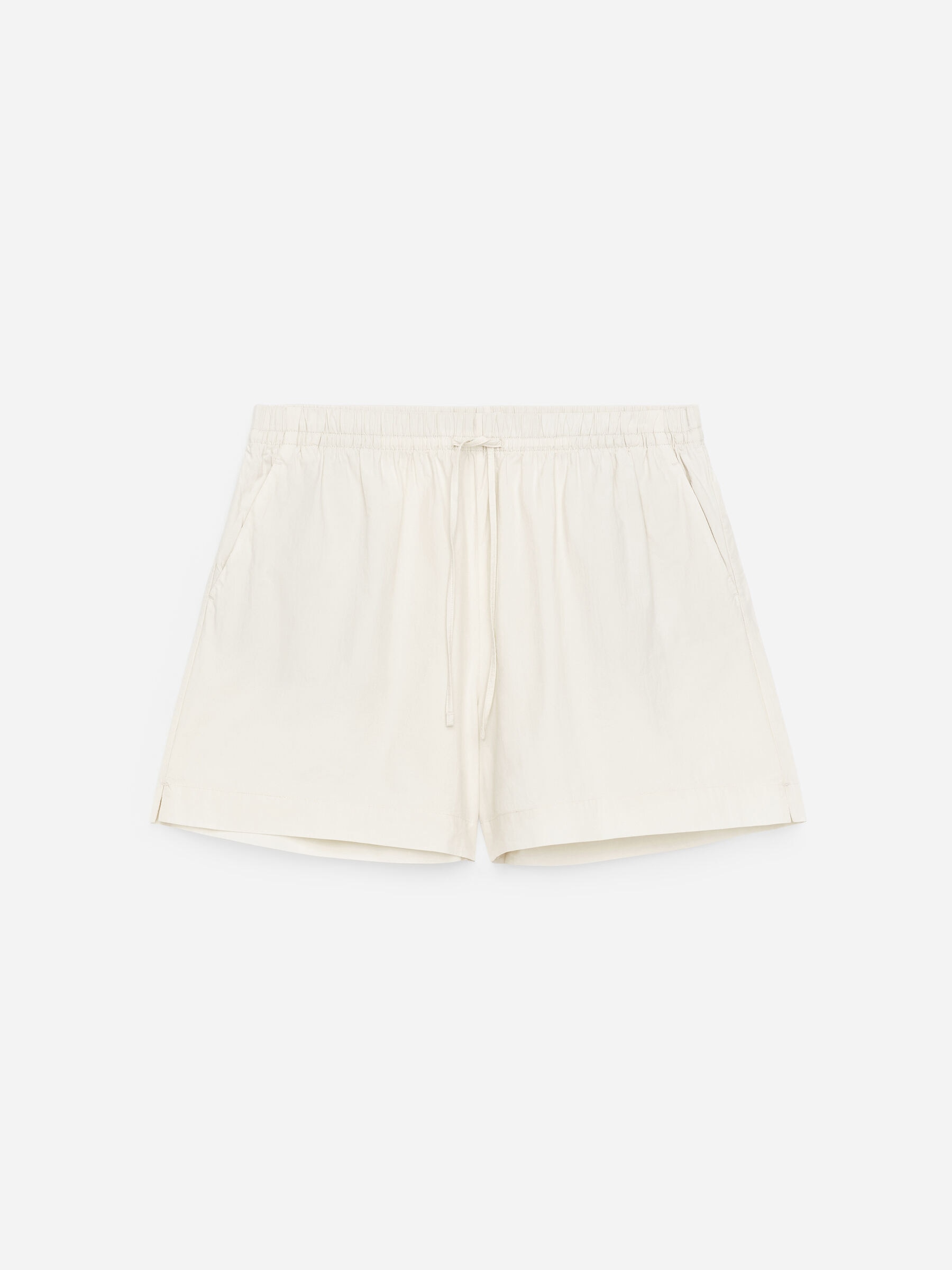 Drawstring Poplin Shorts - White - Relaxed fit - Women - StillMedia/DescriptiveStillLife - 1