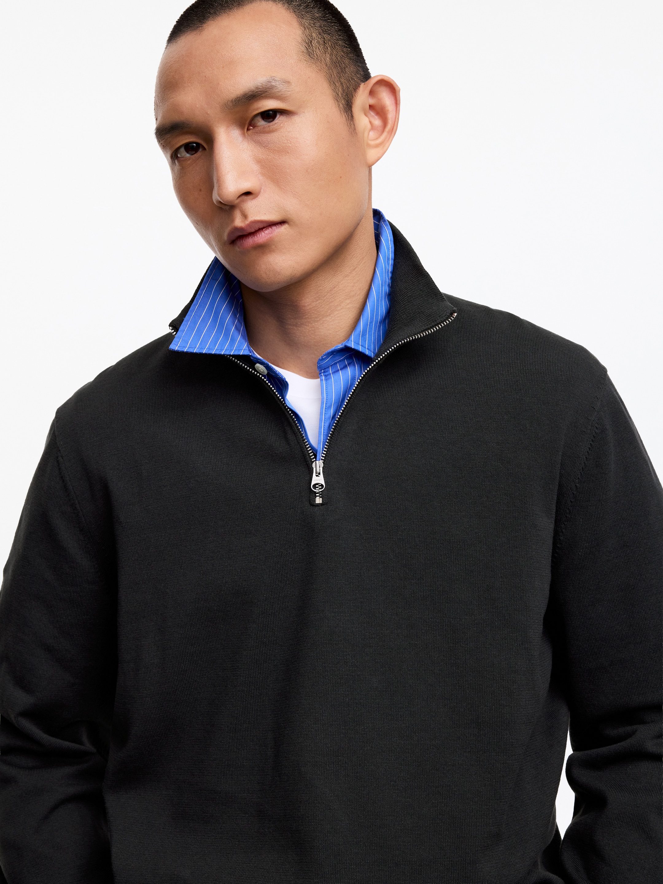 Knitted Half-Zip Jumper - Black - Regular fit - Men - StillMedia/Lookbook - 5