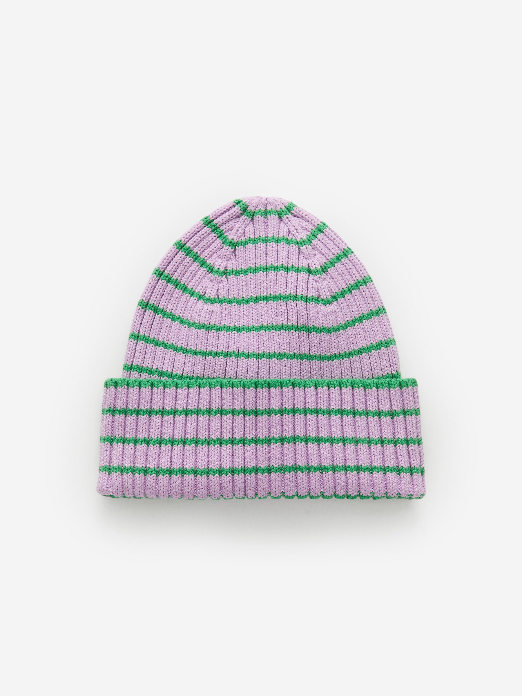 Rib-Knitted Beanie - Green/Lilac - Children - StillMedia/DescriptiveStillLife - 1