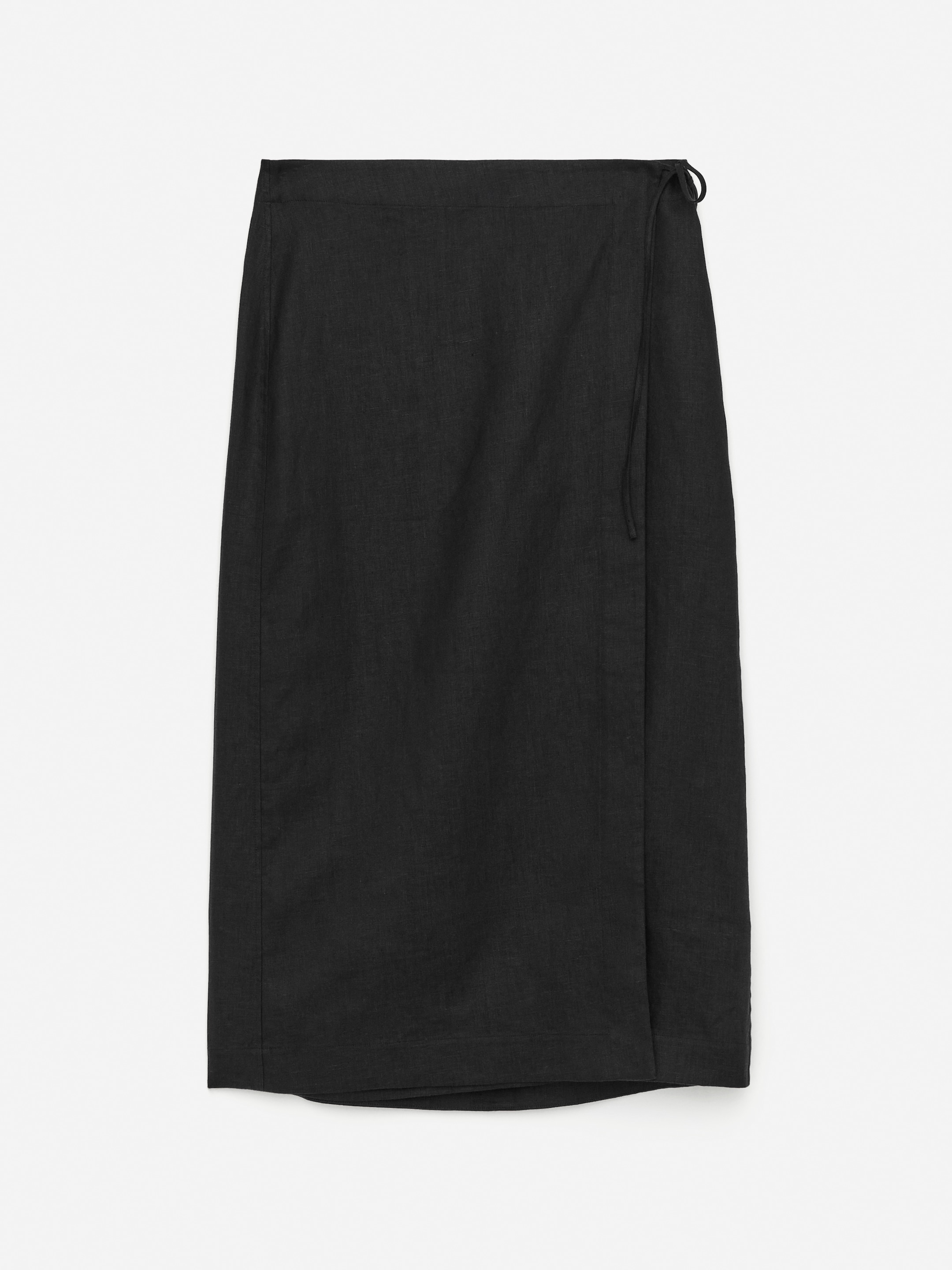 Linen Wrap Skirt - Black - Regular fit - Women - StillMedia/DescriptiveStillLife - 2