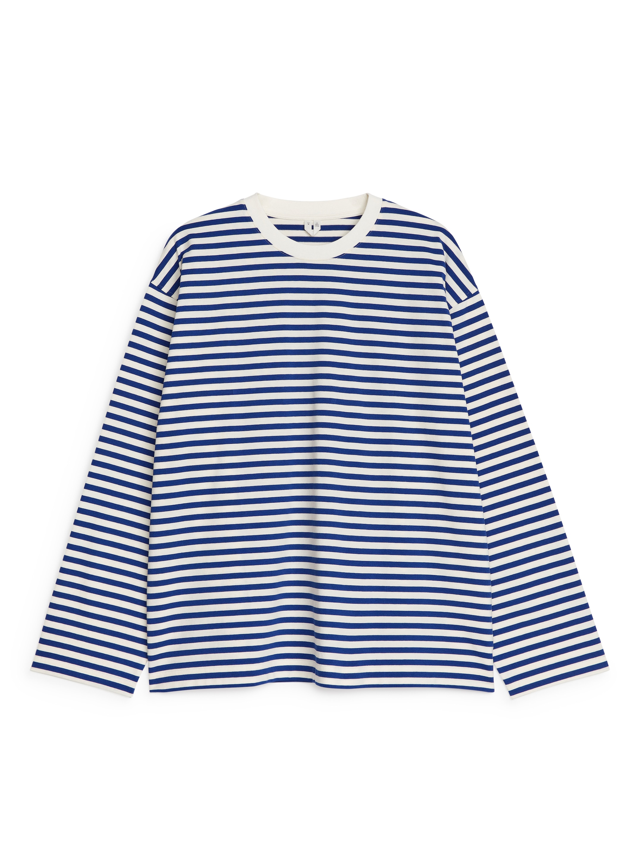 Striped T-Shirt - Bright Blue/Off White - Loose fit - Men - StillMedia/DescriptiveStillLife - 1