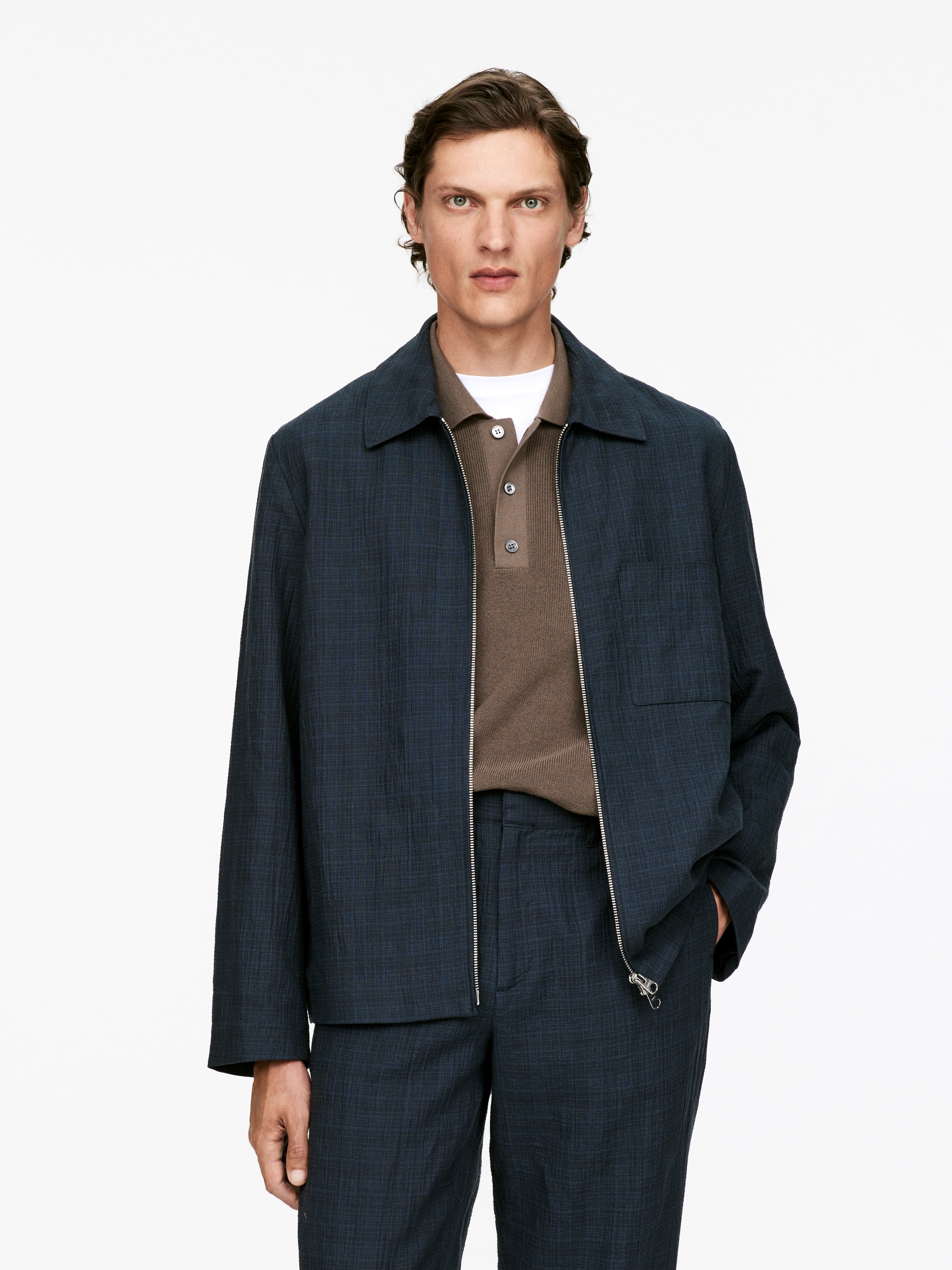 Seersucker dzseki - Sötétkék