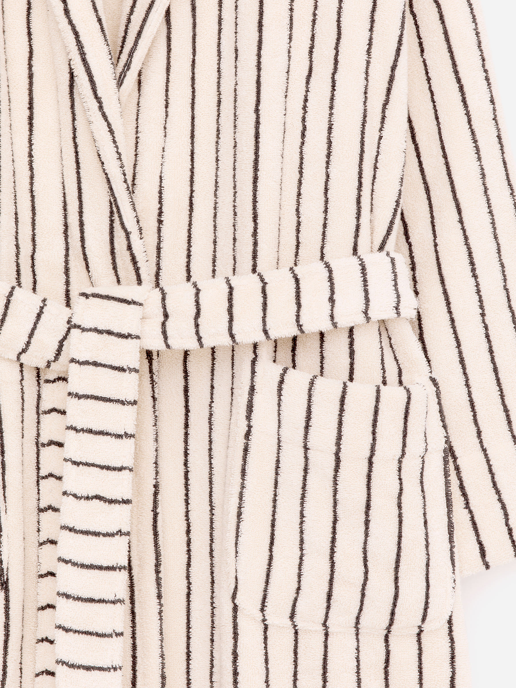 Cotton Terry Bathrobe - Off White/Black - Women - StillMedia/DescriptiveDetail - 13