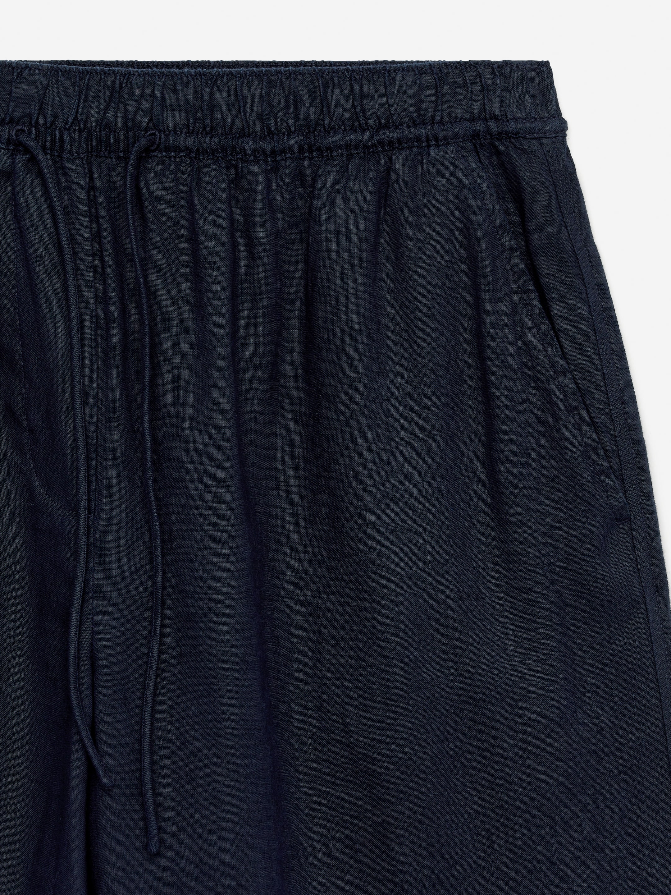 Vis større bilde: Croppede linbukser - Mørkeblå - DAME | H&M NO 2
