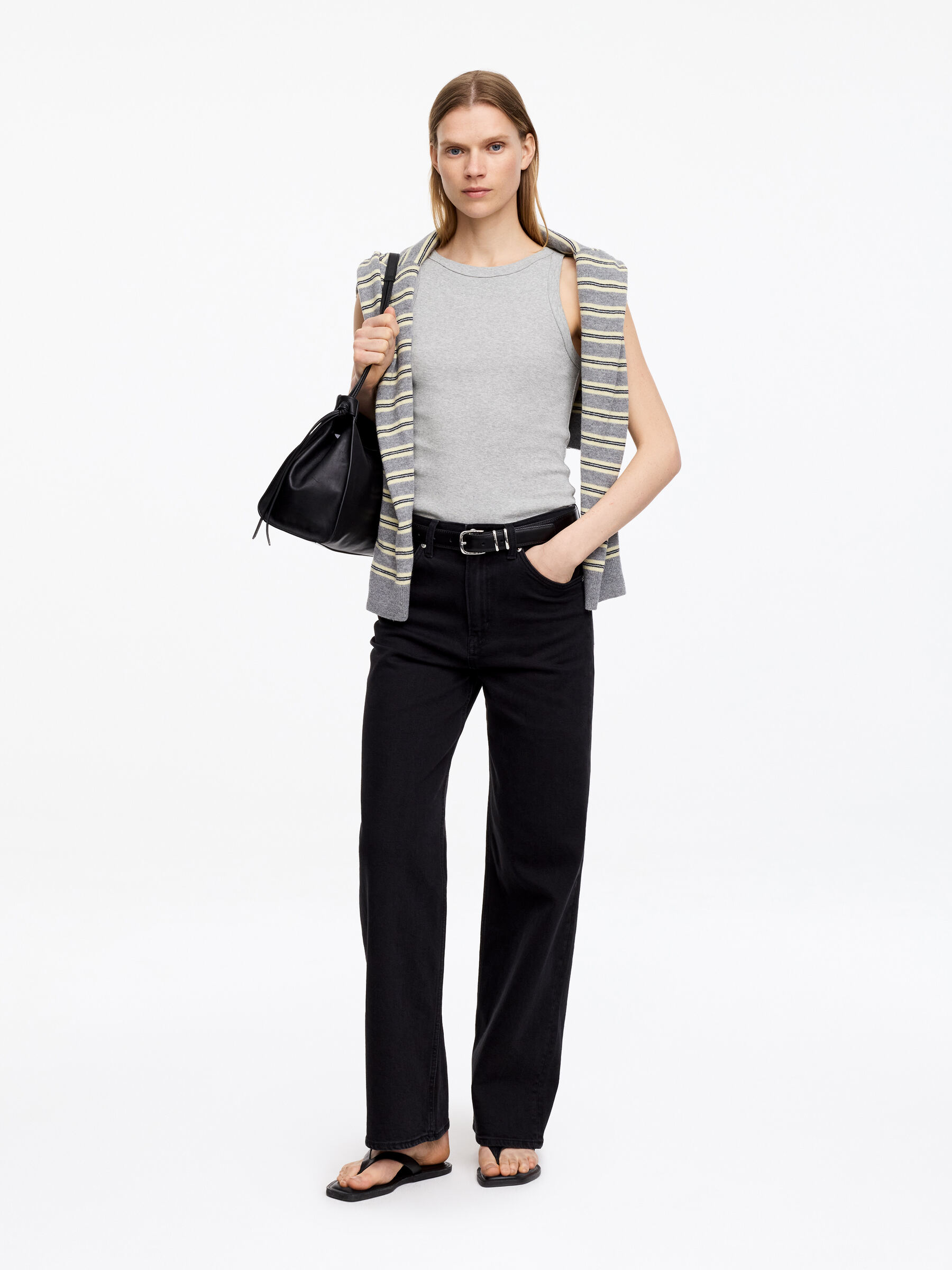 Débardeur côtelé - gris - Slim fit - Femme - StillMedia/Lookbook - 10