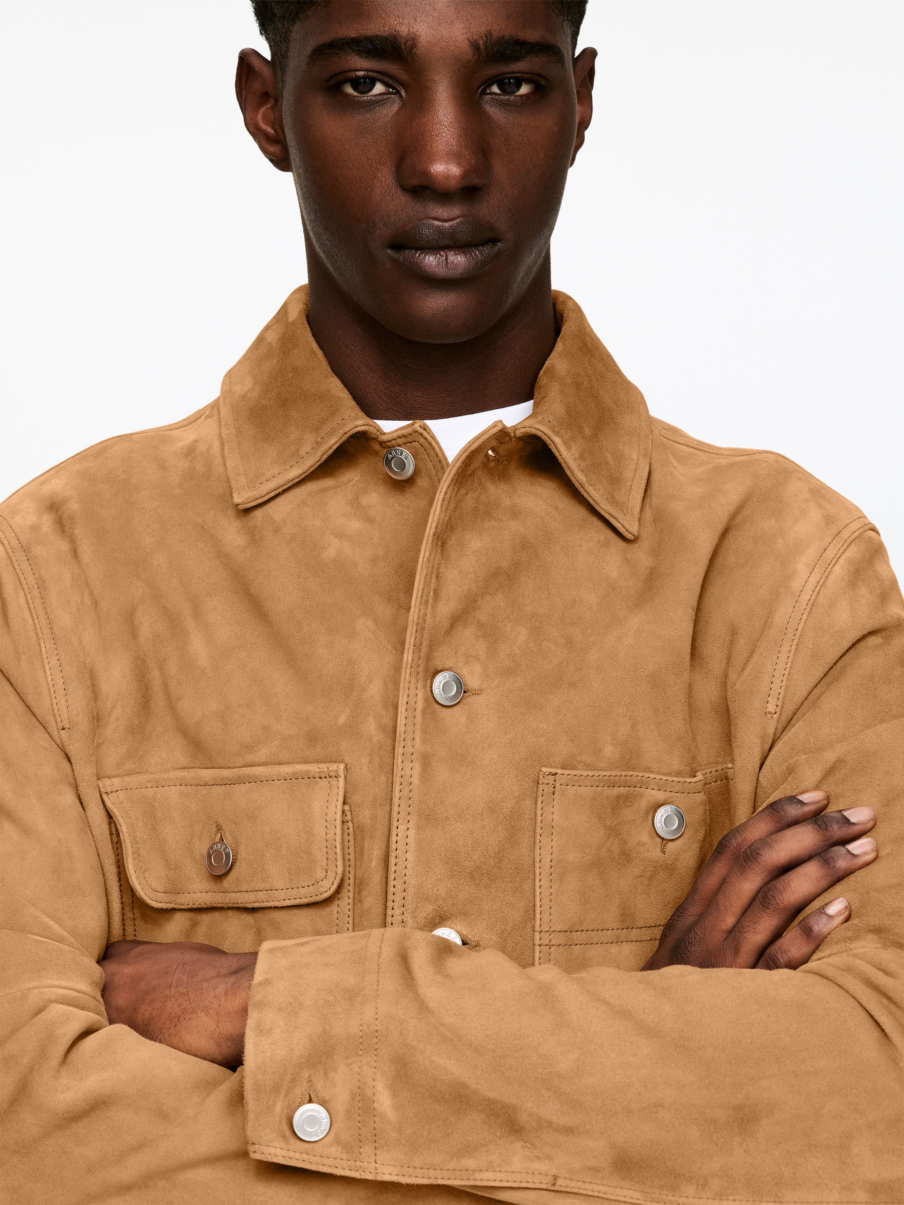 Velourslederjacke - Beige - Relaxed Fit - Herren - StillMedia/Lookbook - 6