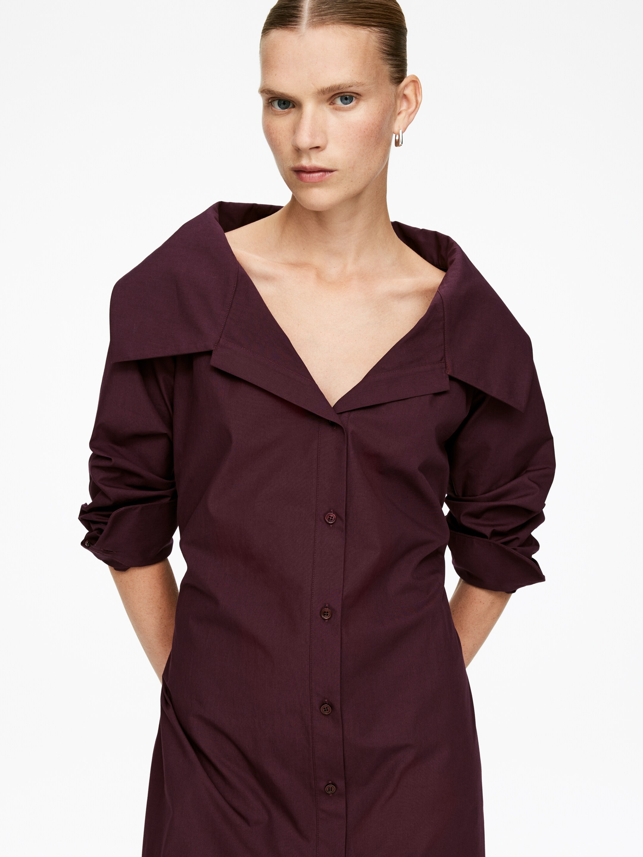 Agrandir l'image: Robe à col ouvert - Rouge foncé - FEMME | H&M BE 4