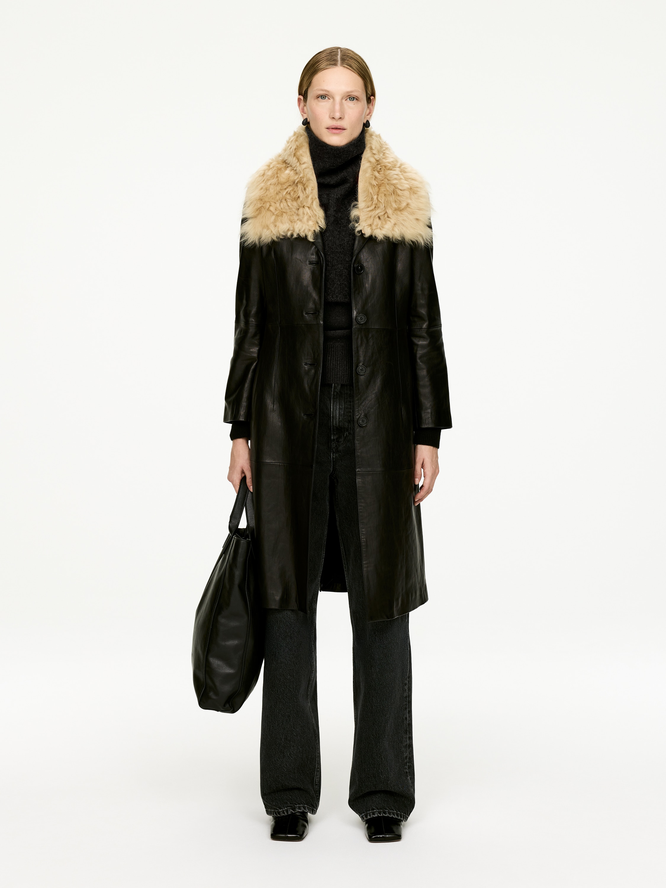 Wool-Alpaca Collar - Negru/Mole