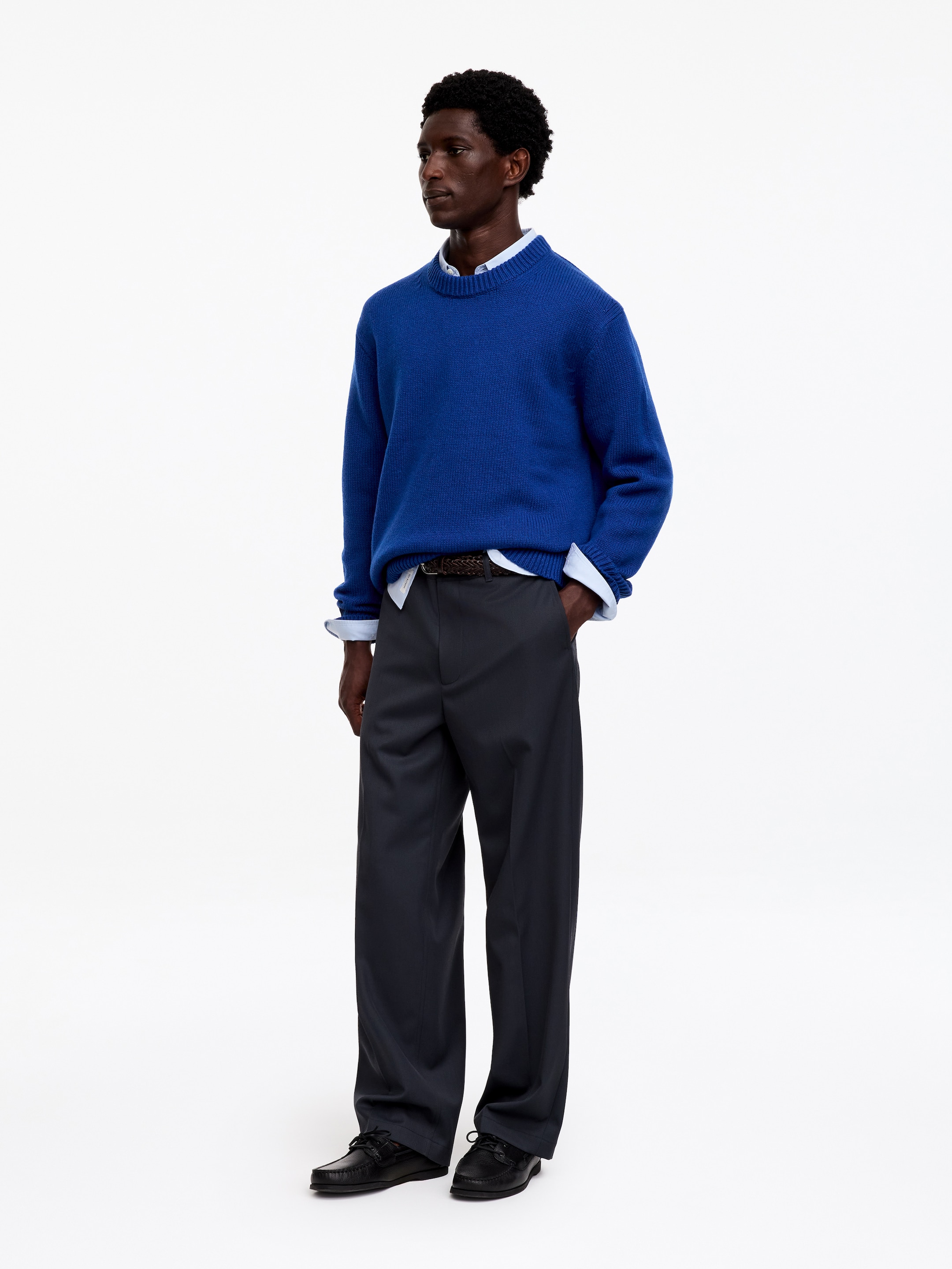 Maglione in lana pesante - Blu brillante - Relaxed fit - men - StillMedia/Lookbook - 3