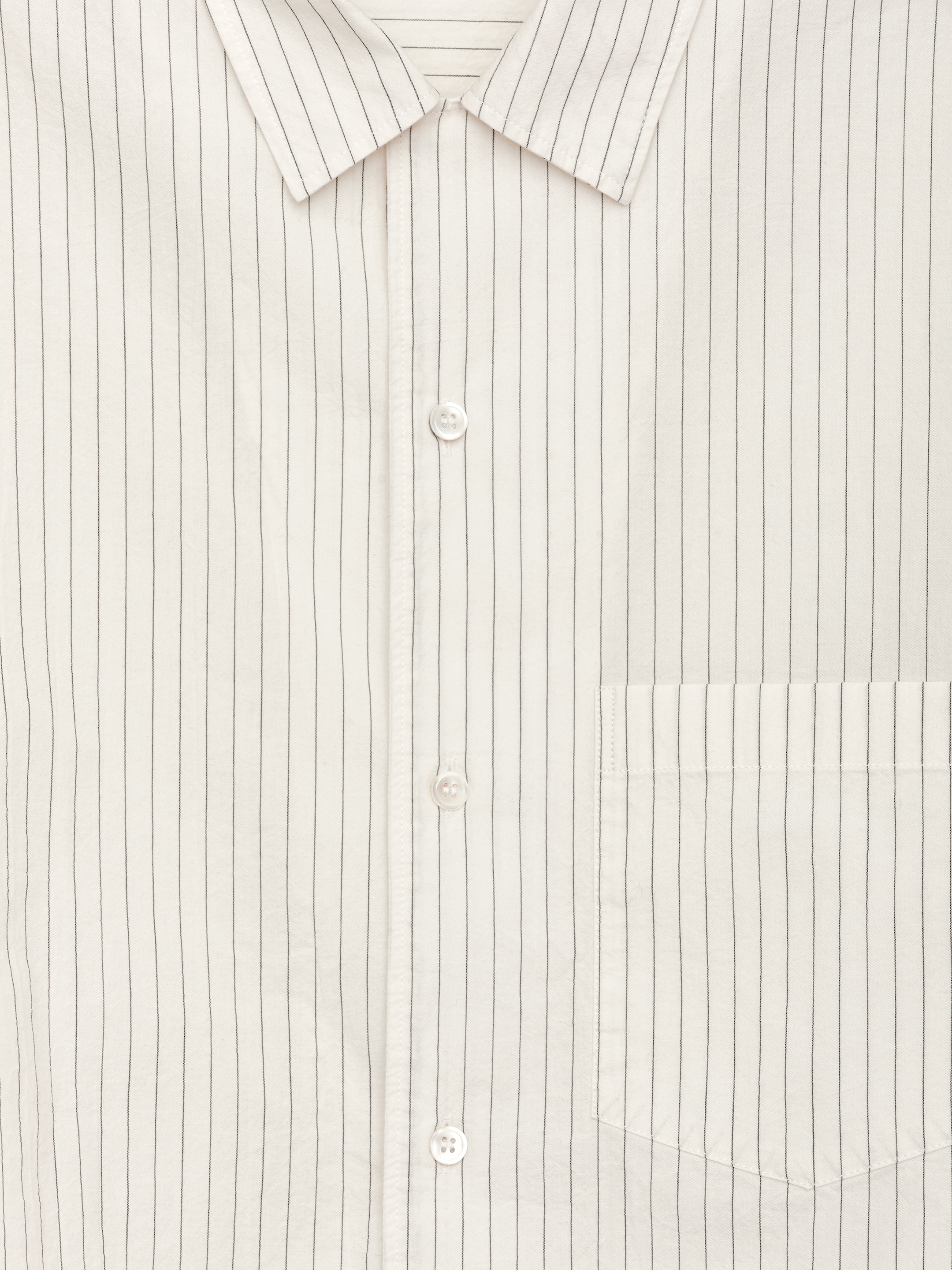 Chemise à col cubain en coton - Blanc cassé/Rayé - Relaxed fit - Homme - StillMedia/DescriptiveDetail - 1
