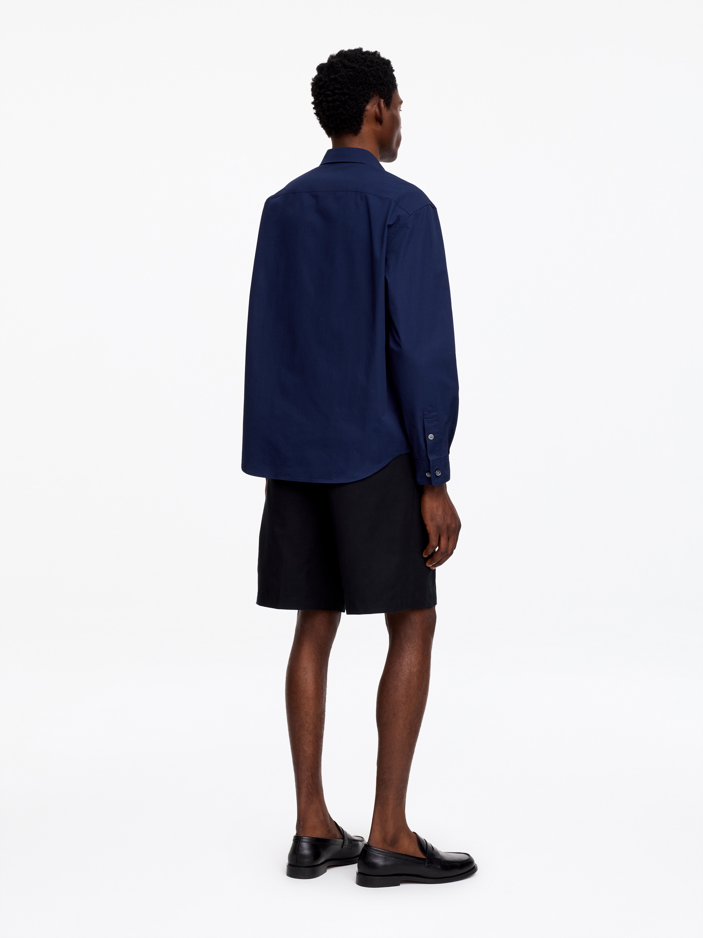 Relaxed Cotton Twill Shirt – Dark Blue – ARKET NO