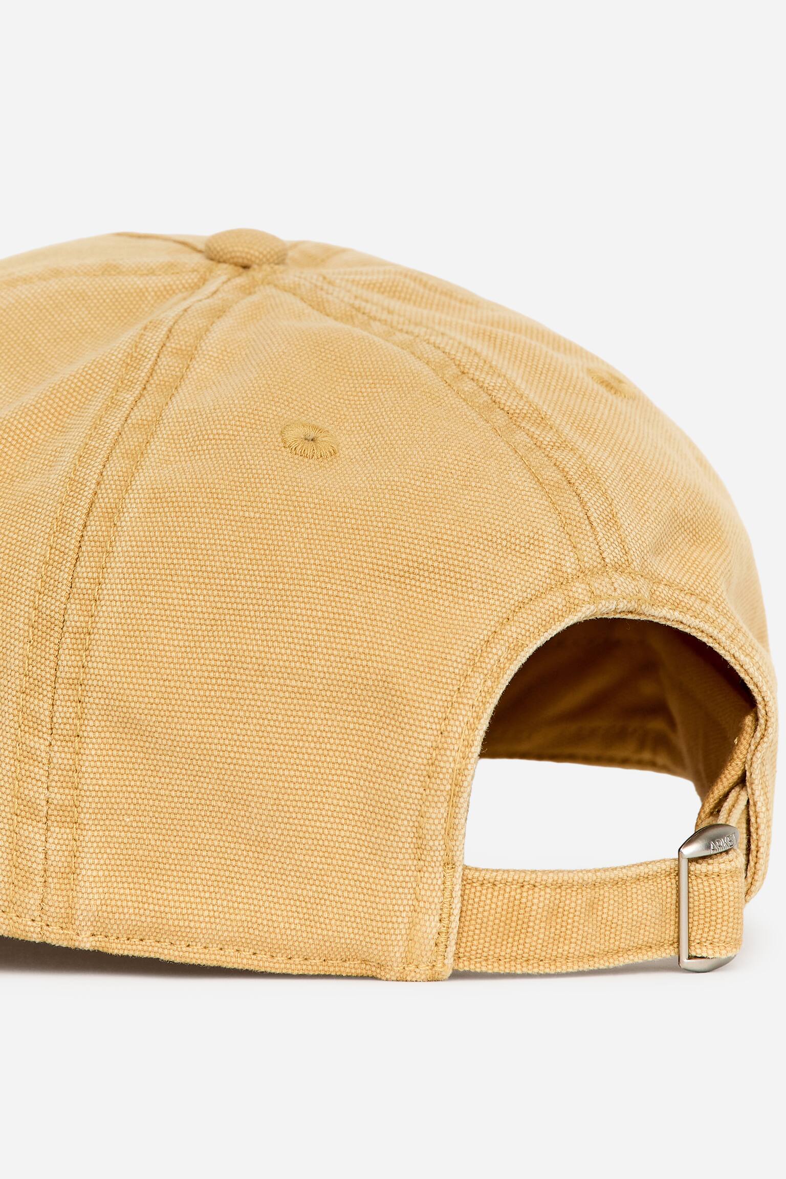 Keps i tvättad bomullscanvas - Saffran/Vinröd - 7