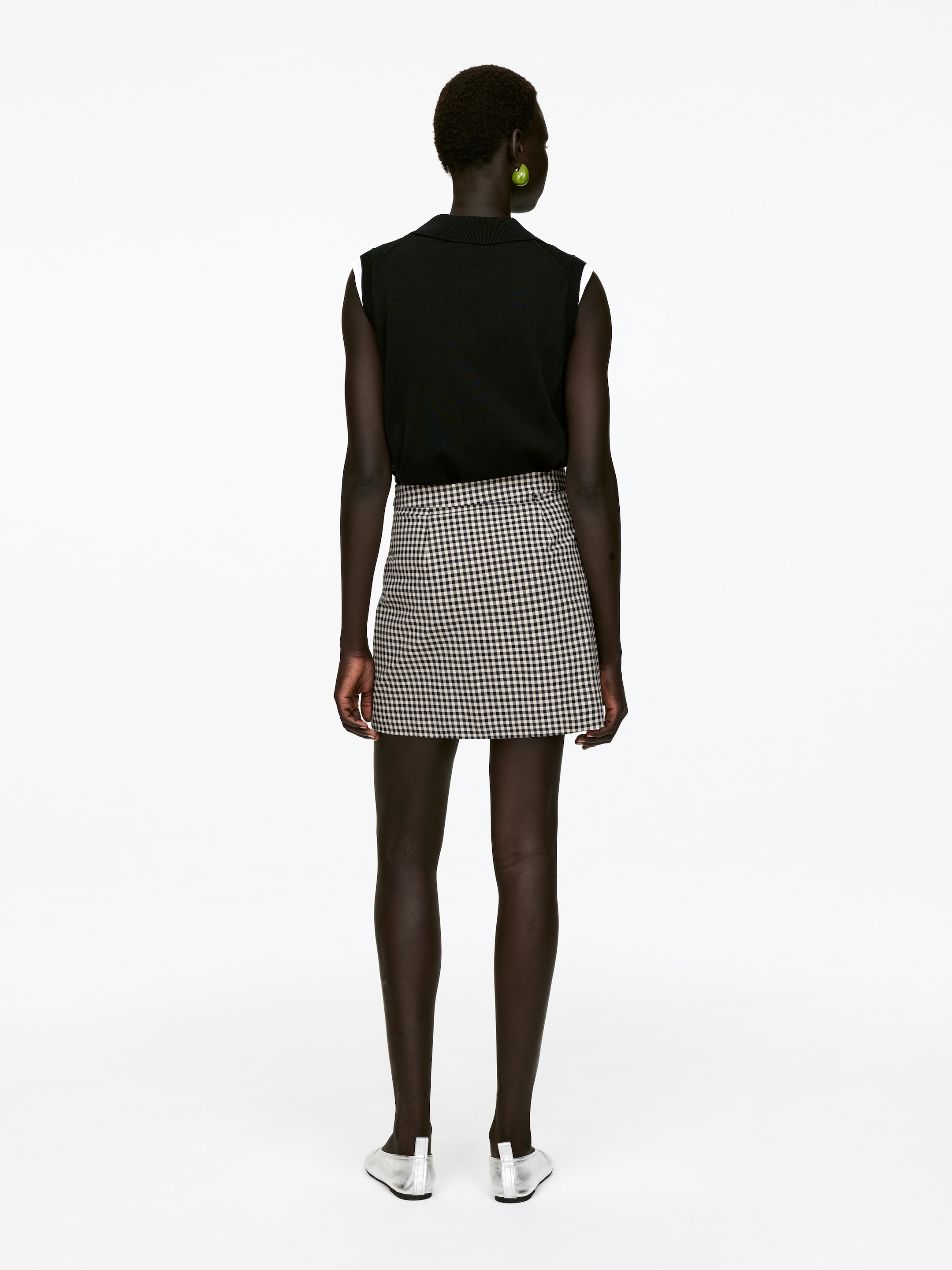 Se større billede: Gingham-mininederdel - Mørkeblå/beige - DAME | H&M DK 2