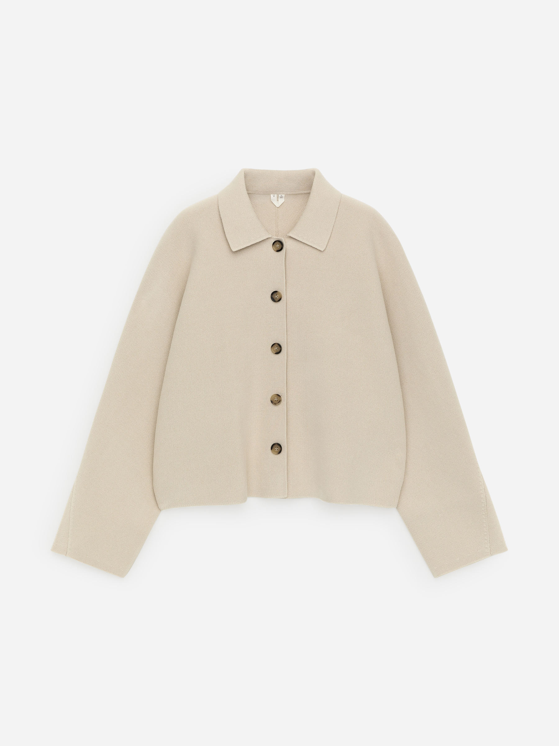 Knitted Cotton Jacket - Beige - Loose fit - Women - StillMedia/DescriptiveStillLife - 1