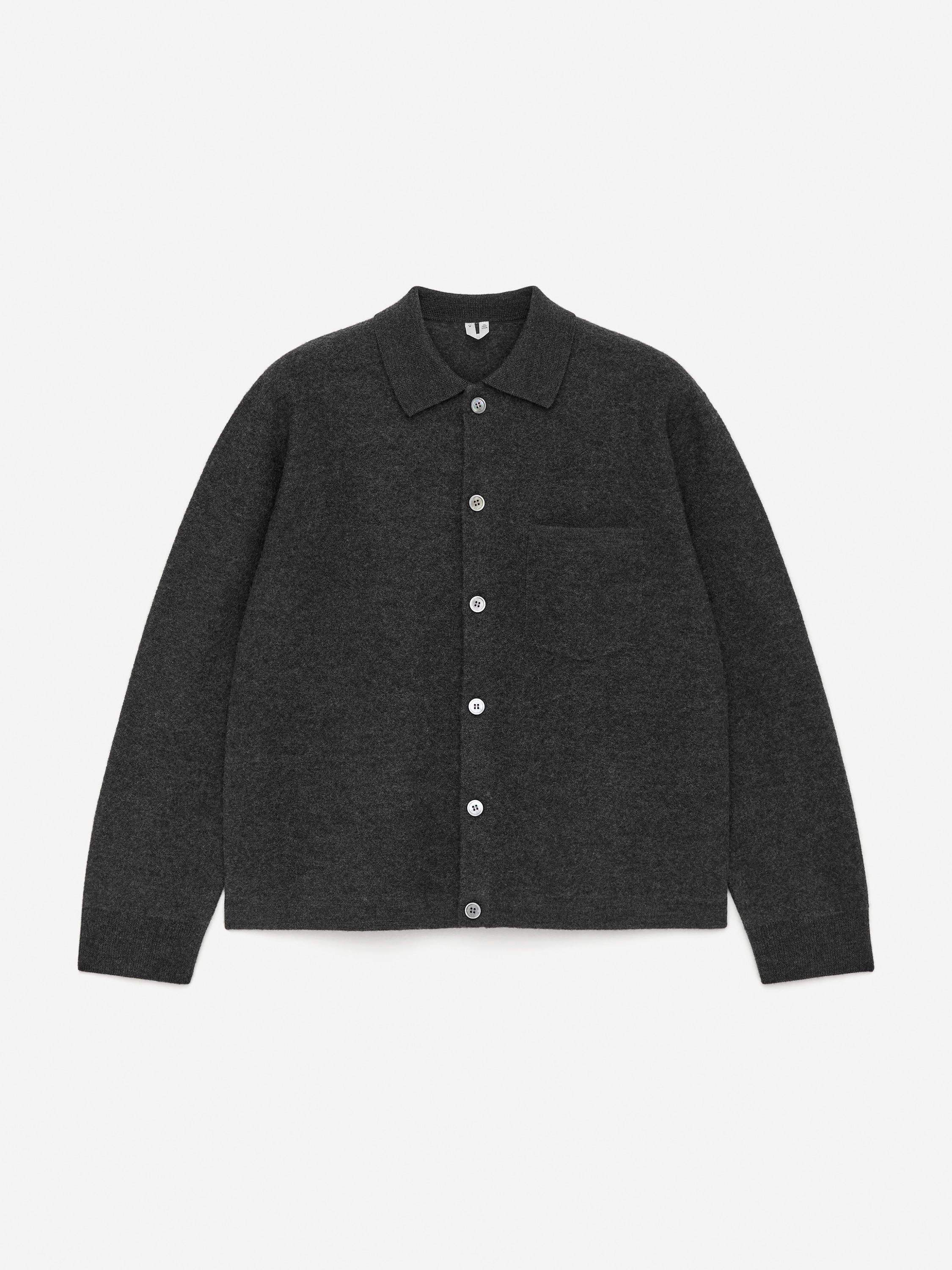 Cardigan in lana cotta - Grigio/Blu scuro/Marrone