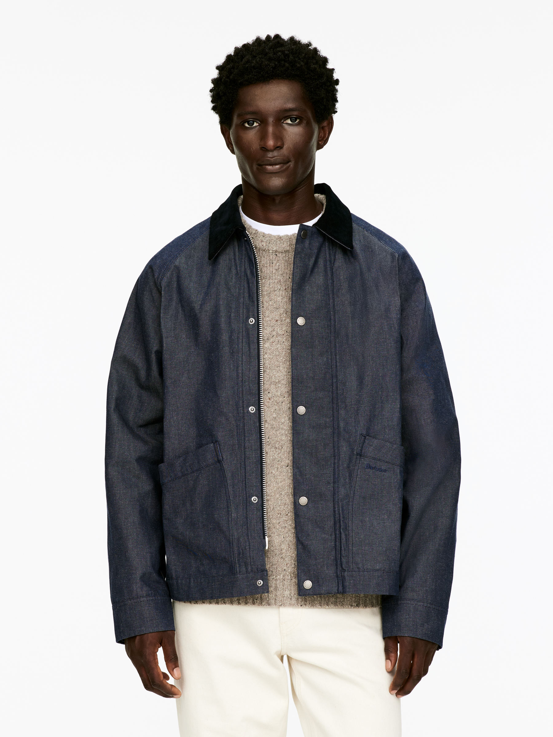 Chaqueta denim encerada en seco ARKET and Barbour - Azul - Corte estándar - Men - StillMedia/Lookbook - 10