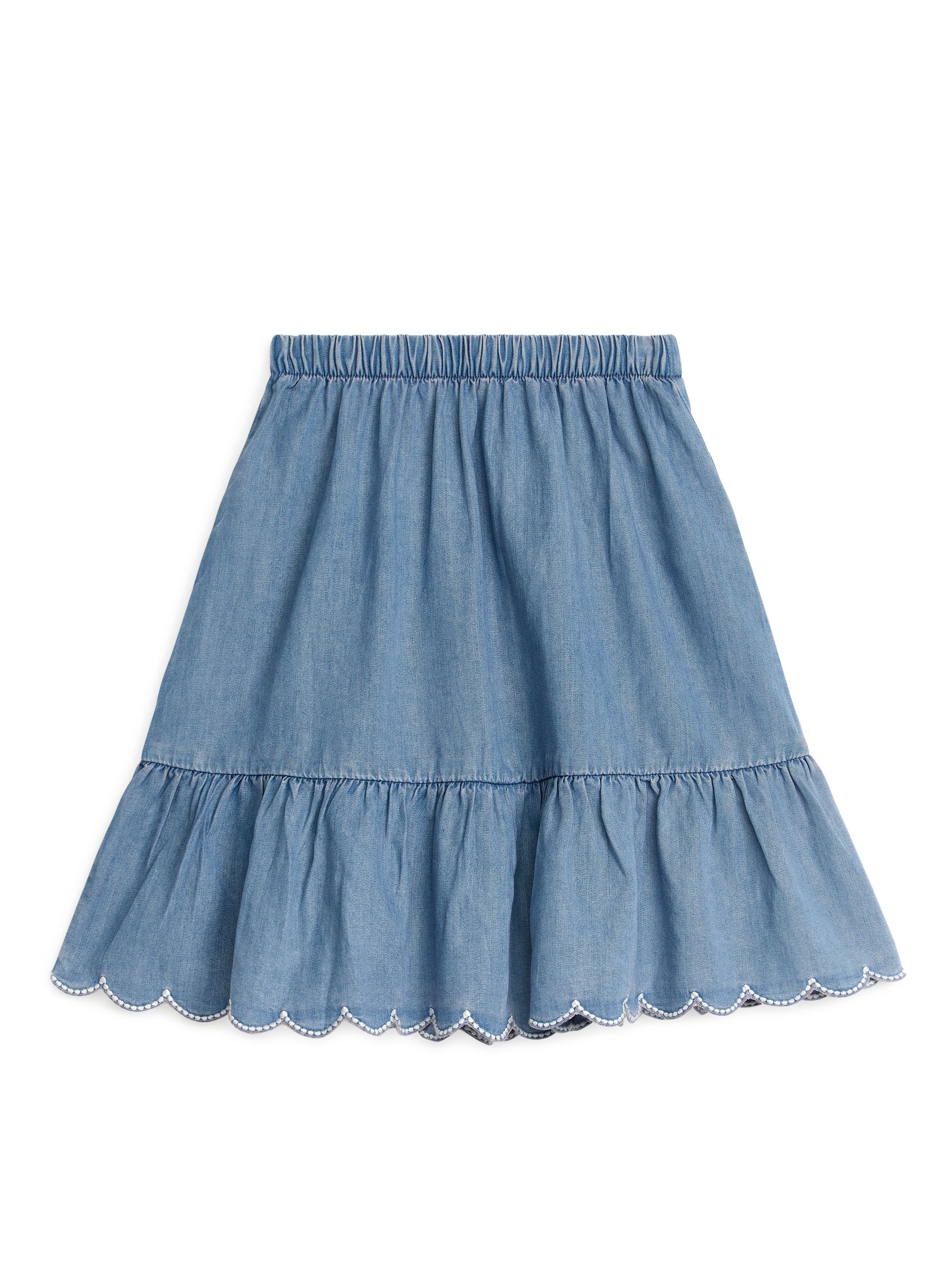 Denim Skirt-Blue-5154