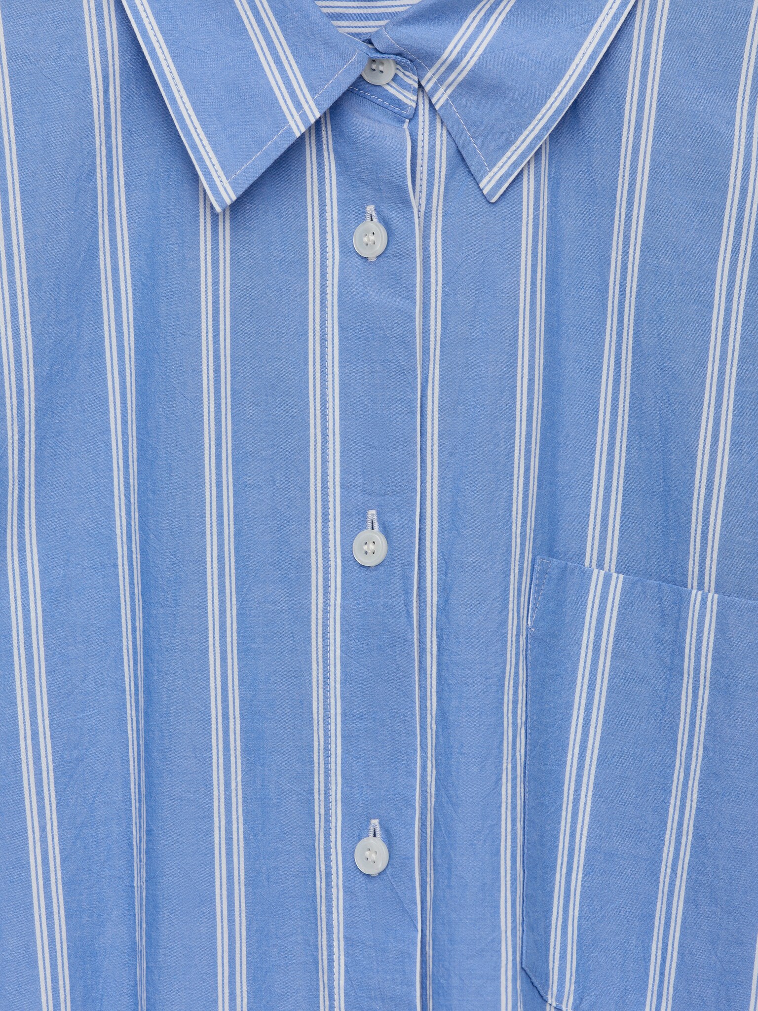 Robe-chemise en coton - Bleu/Blanc - 2