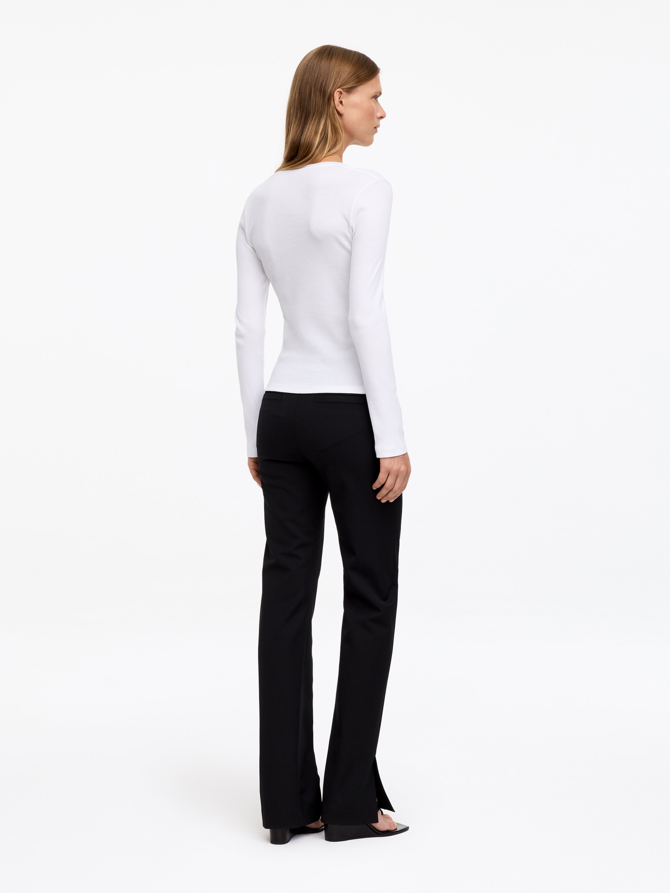 Rib Cotton Top - White - Slim fit - women - StillMedia/Lookbook - 4