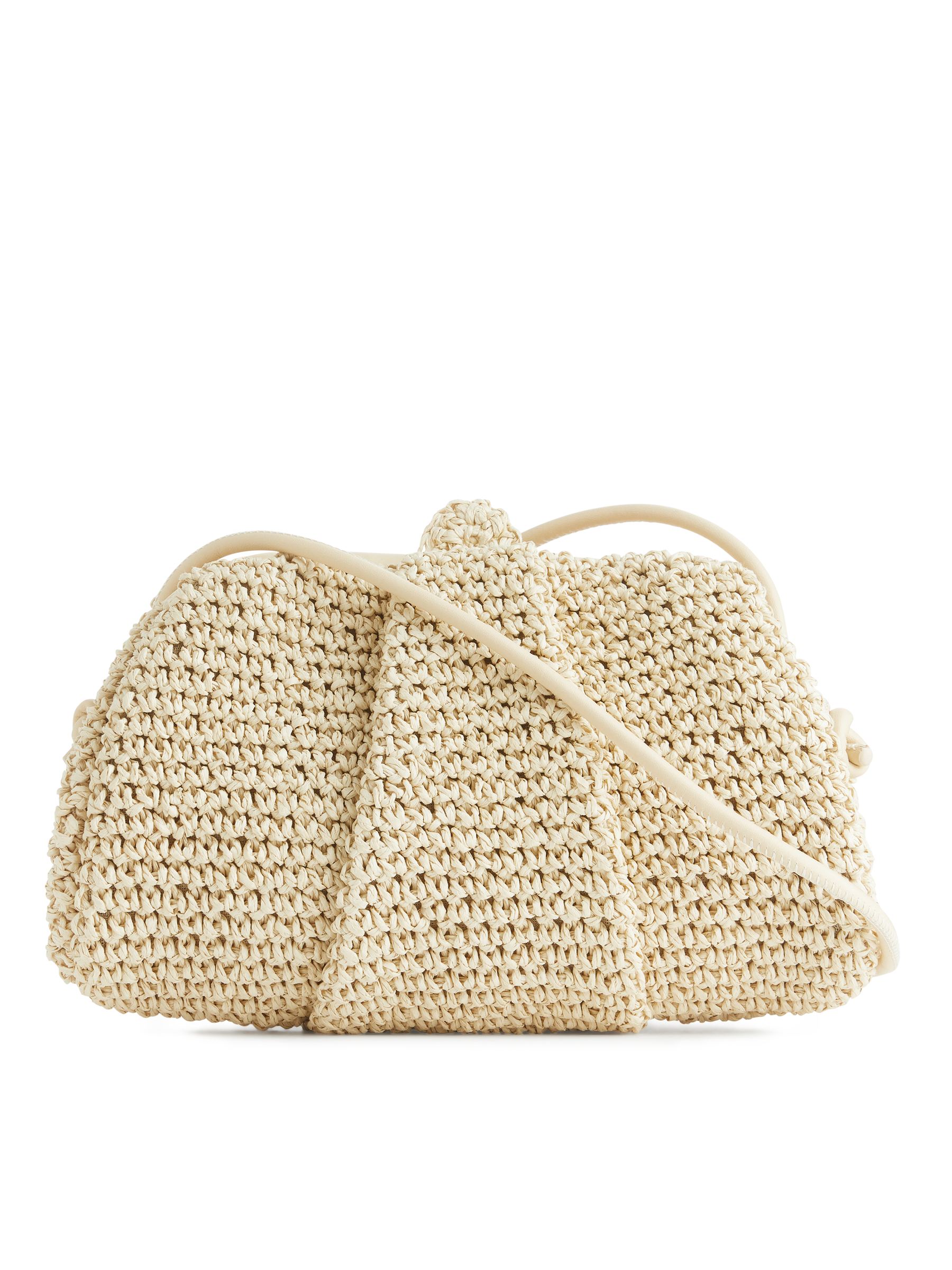 Leather Trimmed Straw Clutch - Light Beige - Women - StillMedia/DescriptiveStillLife - 4