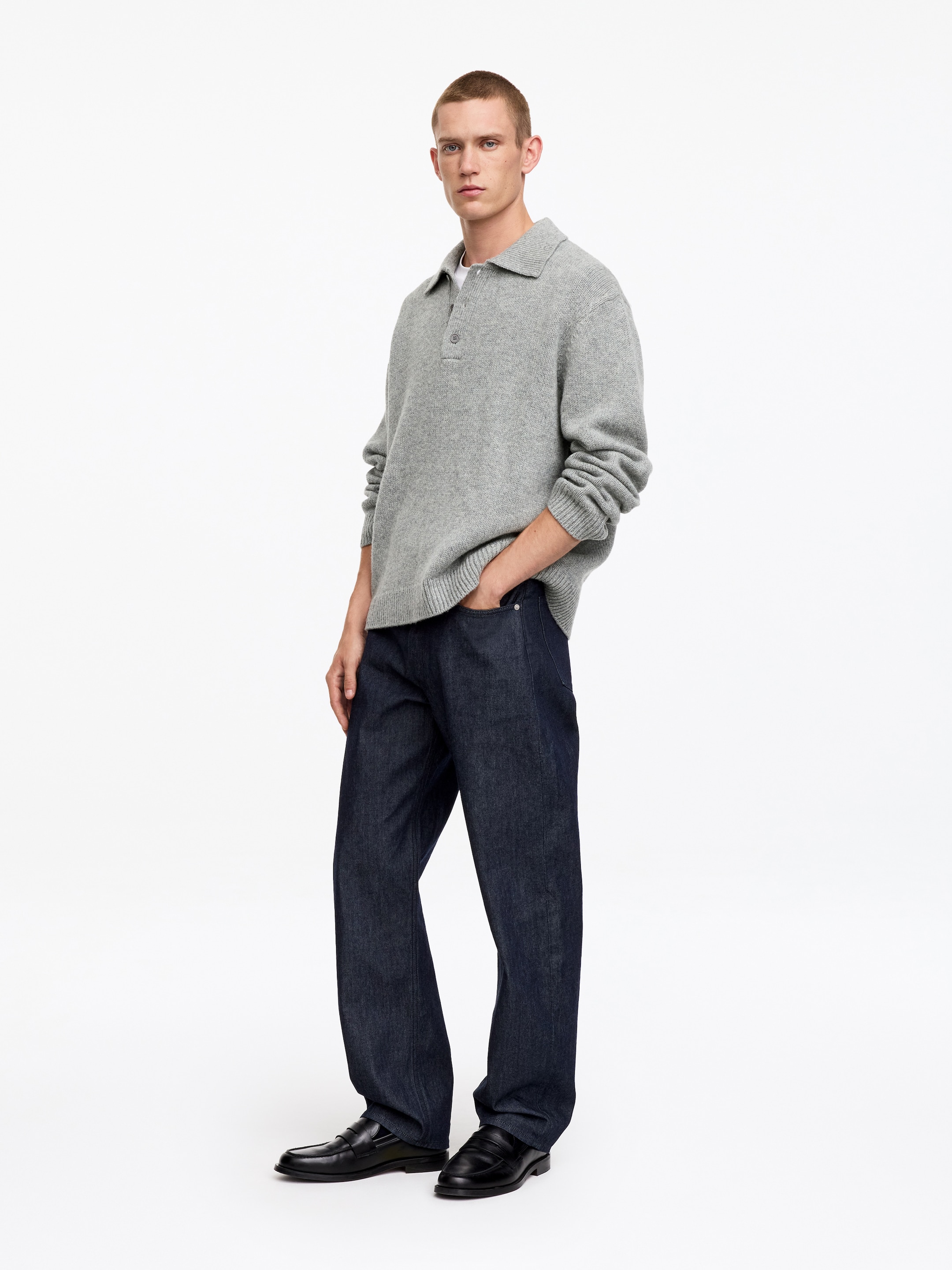 Polopullover aus Wolle - Graumeliert - Relaxed Fit - men - StillMedia/Lookbook - 4