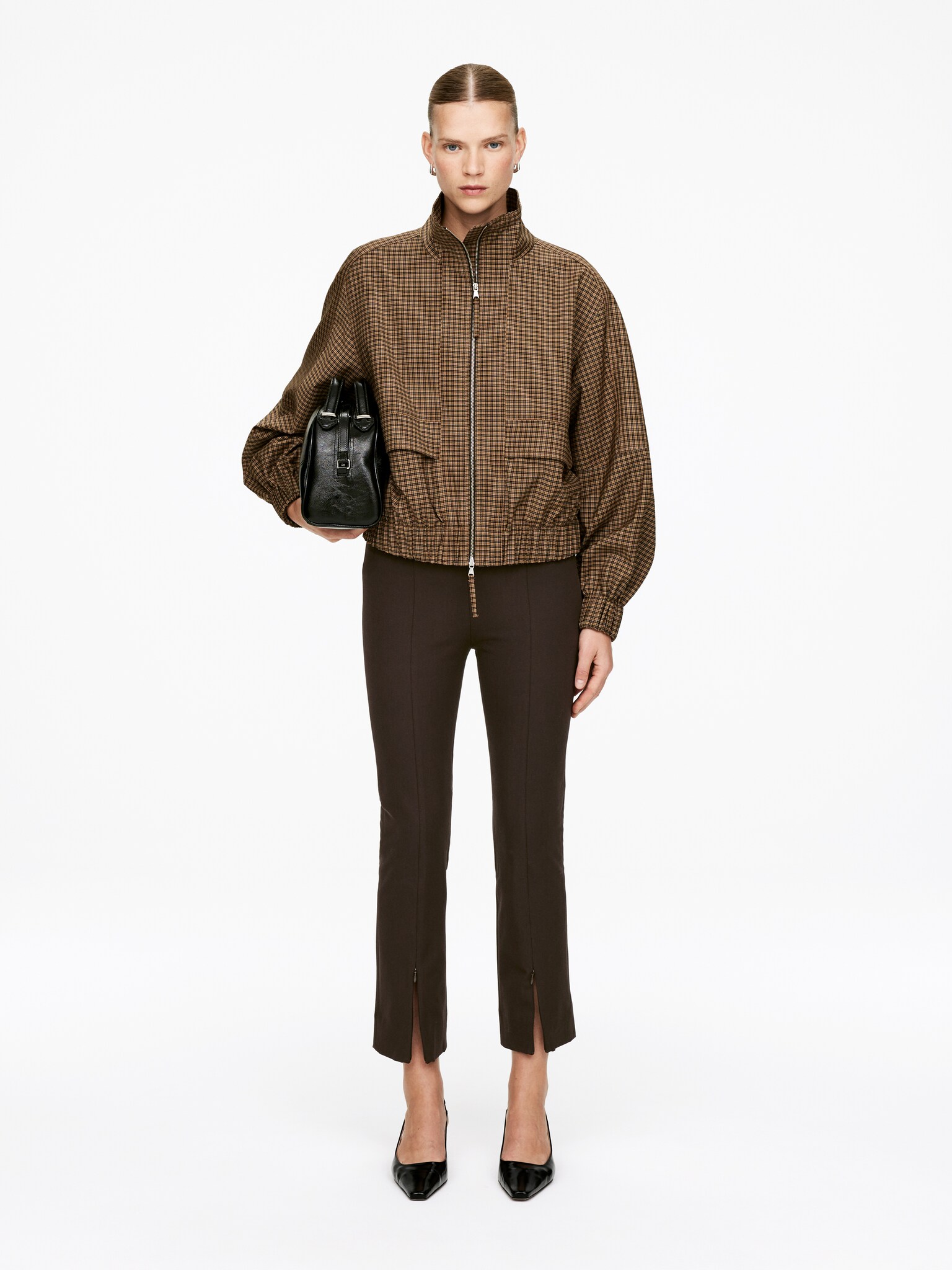 Pantalon ajusté - Marron/Noir