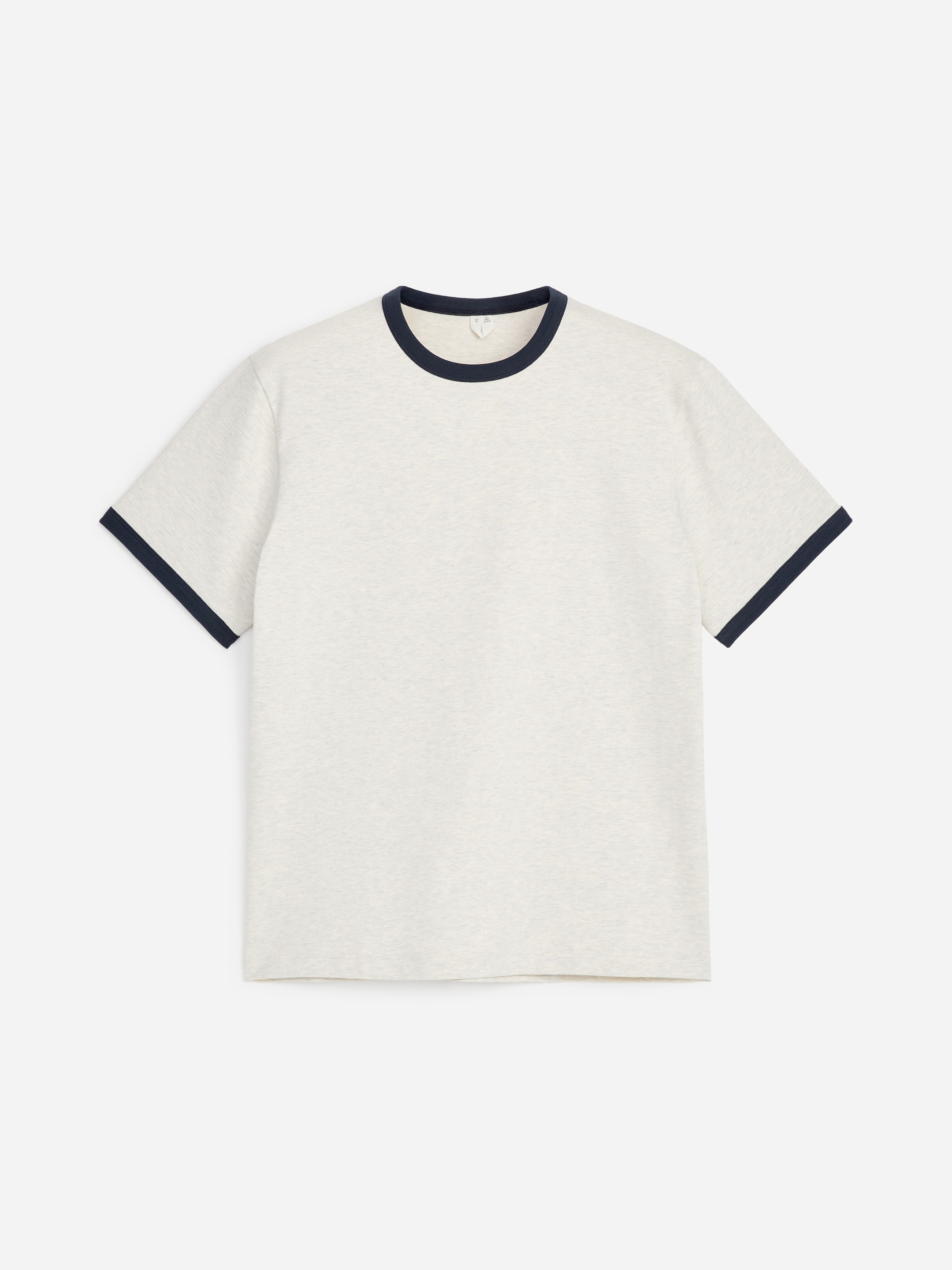 Fitted T-Shirt - Oat Melange/Black - Regular fit - Men - StillMedia/DescriptiveStillLife - 1