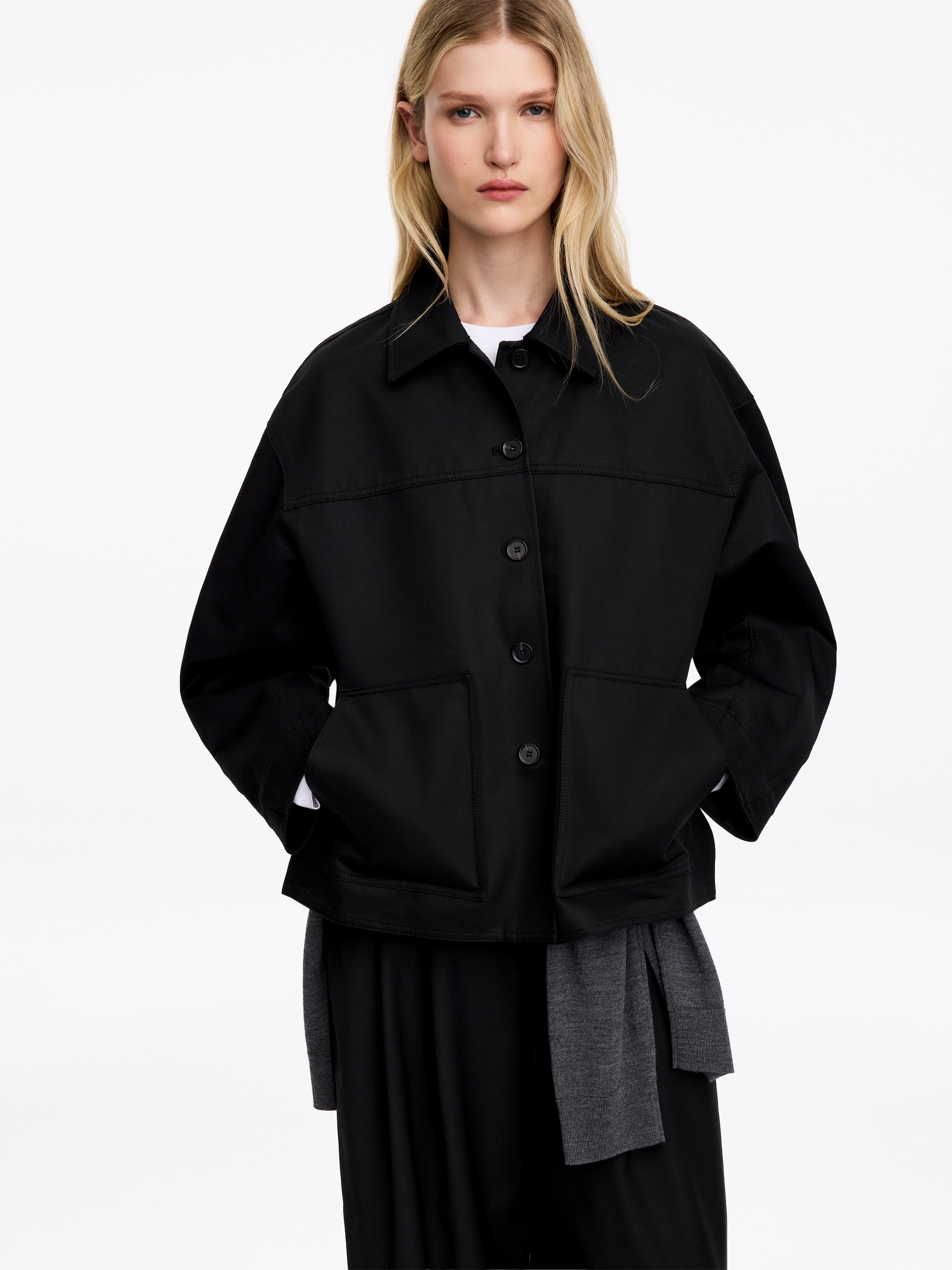Sobrecamisa estructurada - Negro - Corte holgado - women - StillMedia/Lookbook - 9