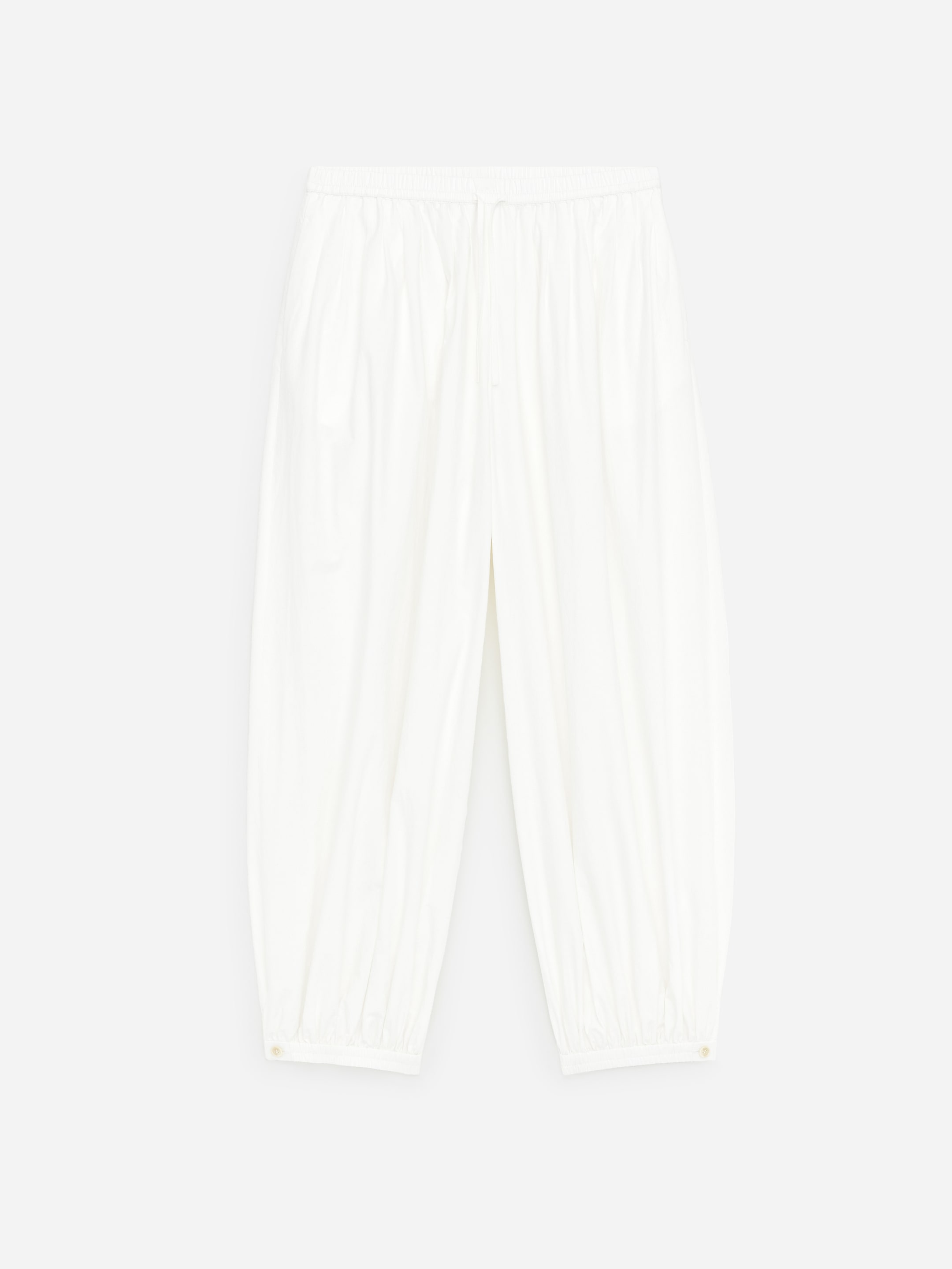 Balloon Cotton Trousers - White - Loose fit - Women - StillMedia/DescriptiveStillLife - 1