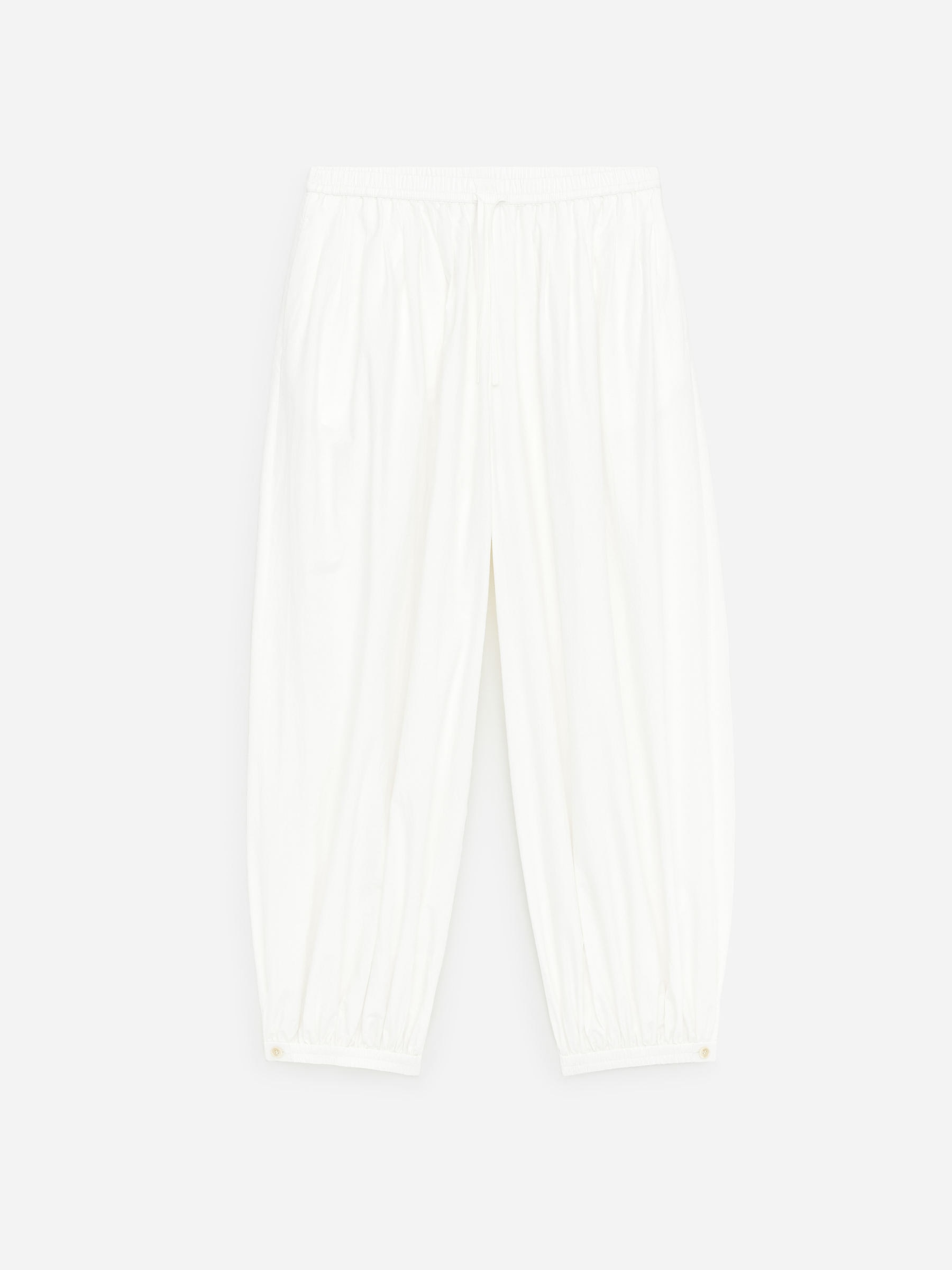 Balloon Cotton Trousers-#FFFFFF-18532