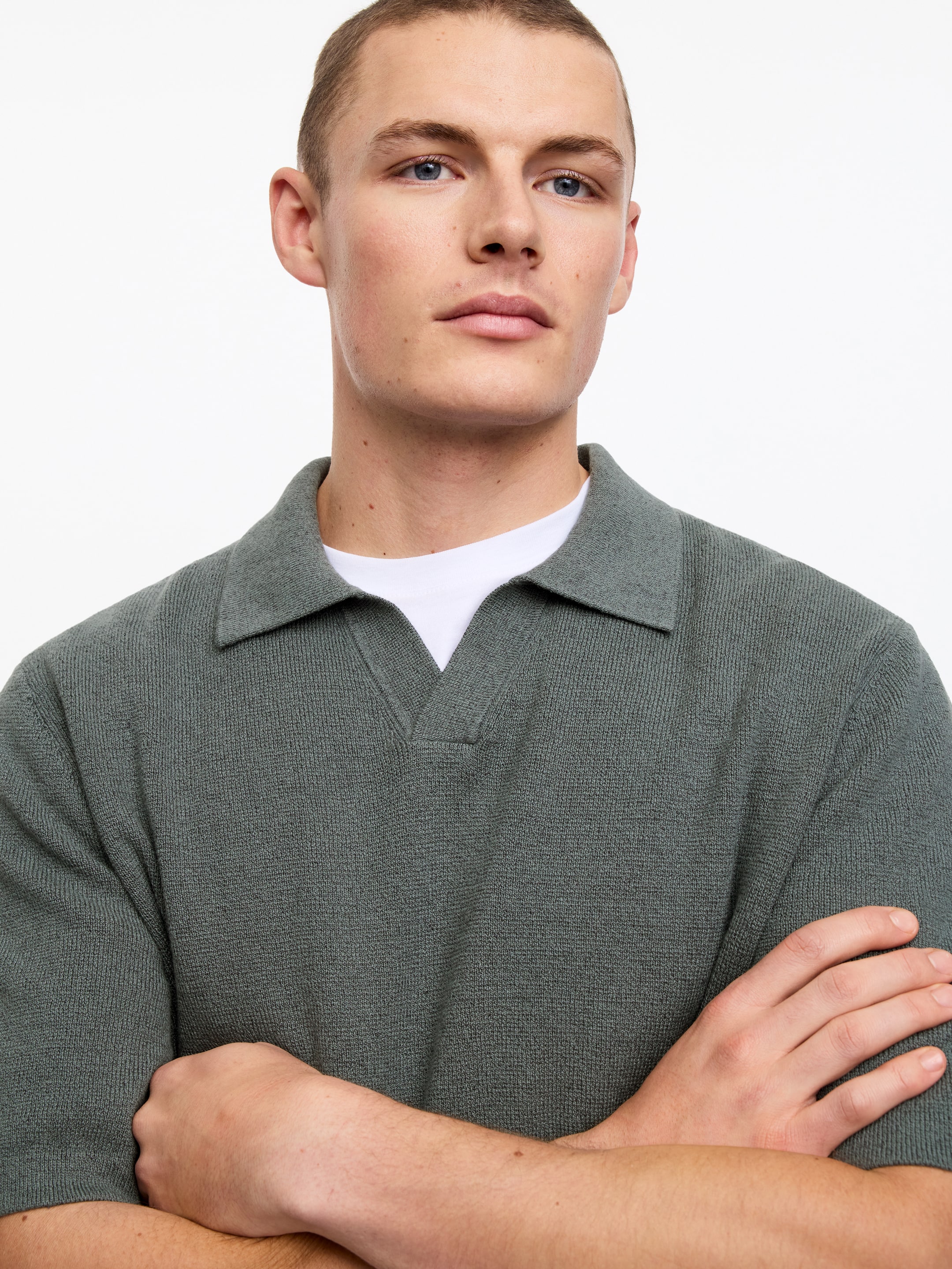 Polo en lin et coton - Gris foncé - Regular fit - Homme - StillMedia/Lookbook - 4