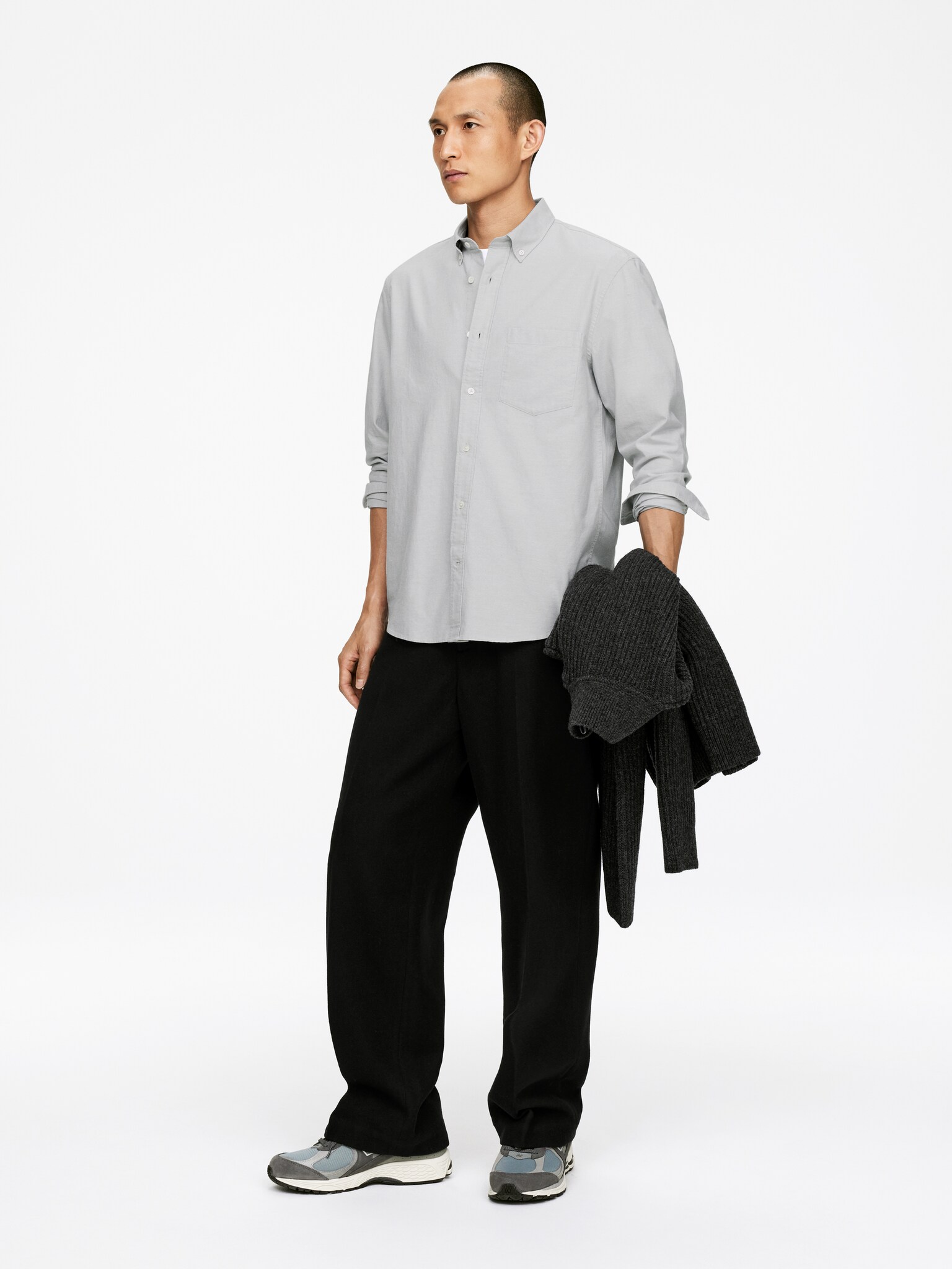 Chemise Oxford - Gris clair/Bleu/rayé/Bleu ciel/Blanc/Gris/Blanc/Taupe foncé/Bleu foncé/Blanc cassé/vert/Vert foncé - 8