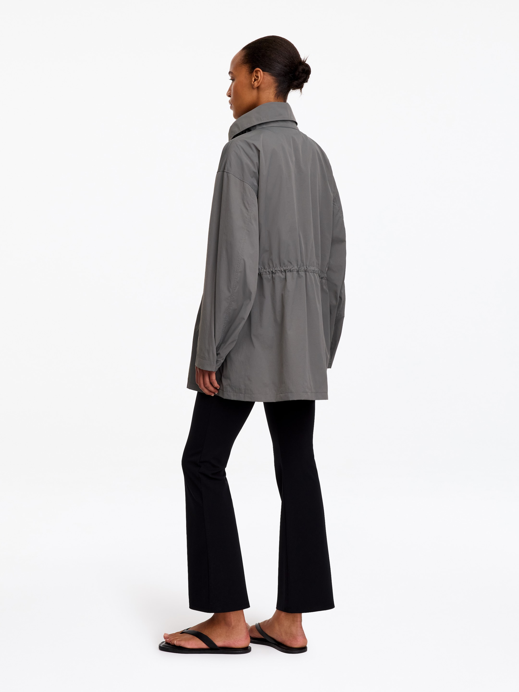 High-Collar Nylon Jacket - Grey - Regular fit - women - StillMedia/Lookbook - 7