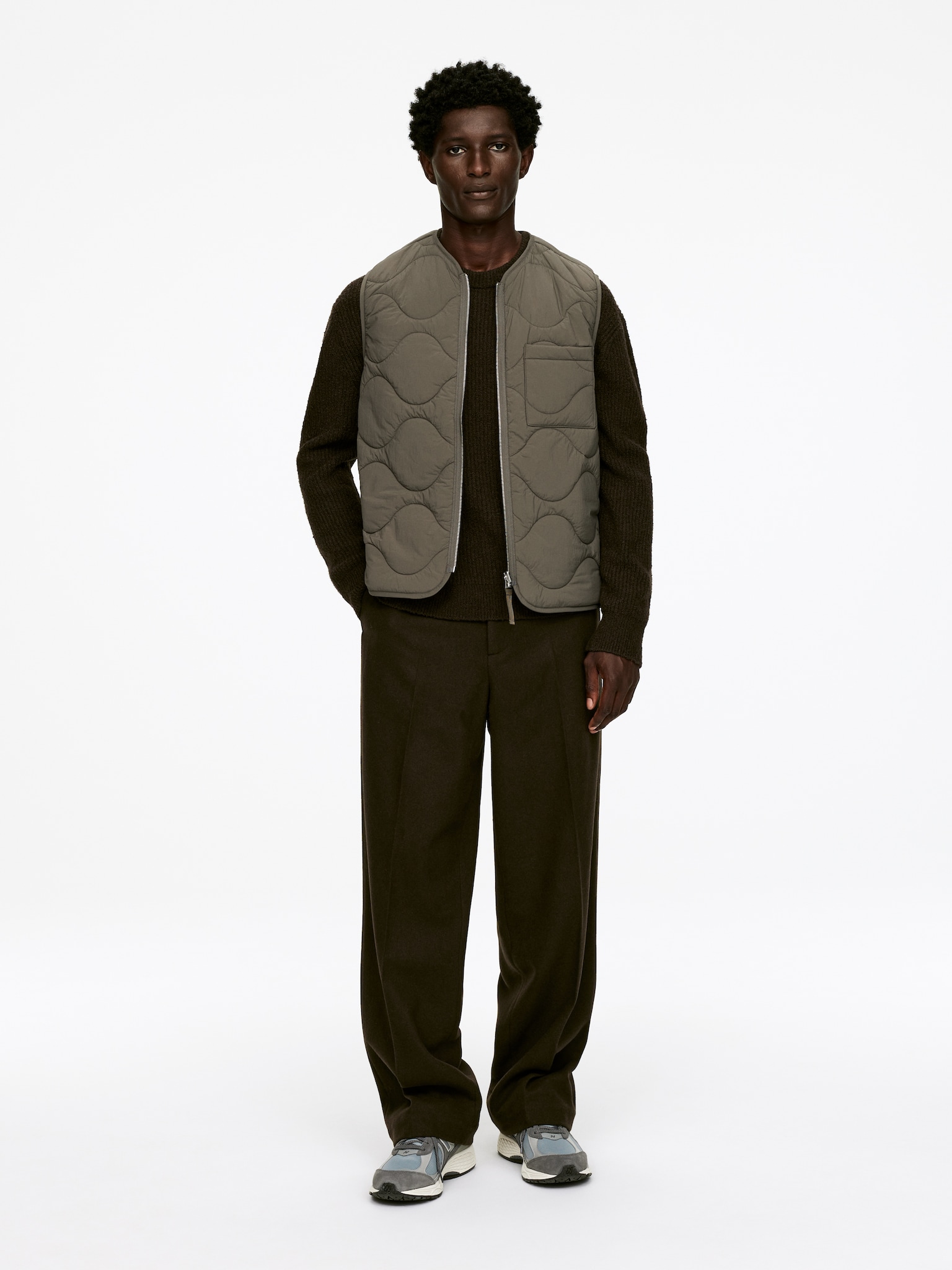 Gesteppte 2-in-1-Liner-Weste - Khaki/Rotbraun/Dunkelblau/Schwarz/Blau/Grün