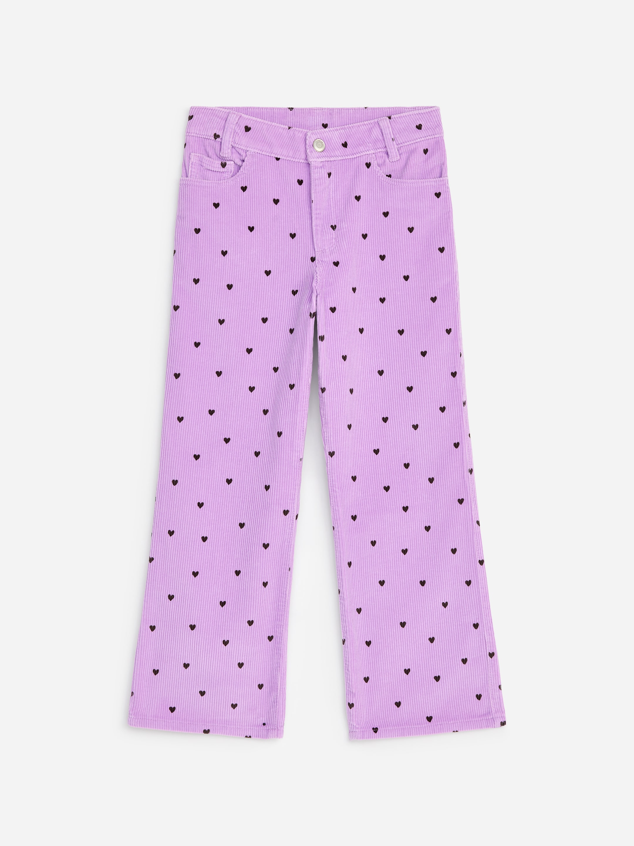 Pantaloni in velluto a coste svasati-Purple-19842