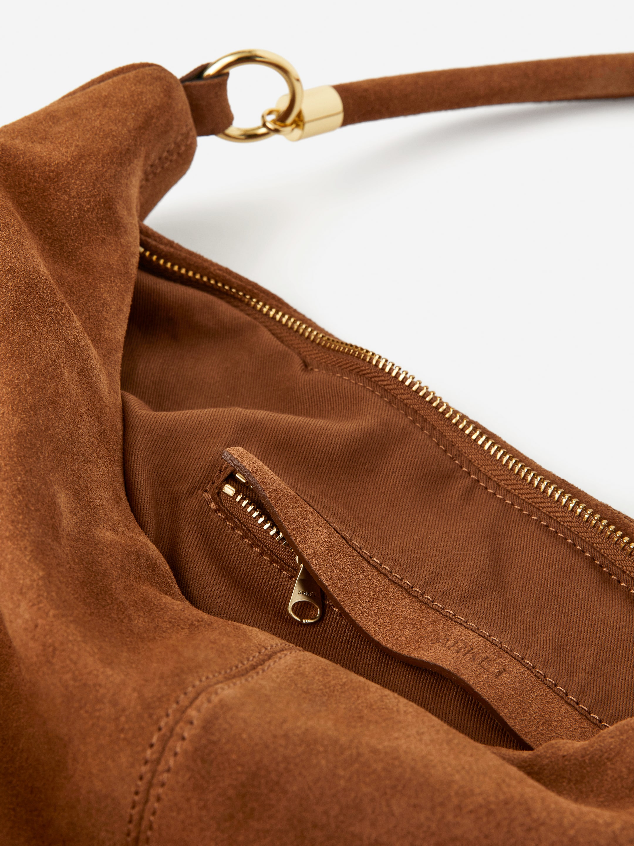 Schultertasche aus Spaltvelours - Braun - Women - StillMedia/DescriptiveDetail - 5