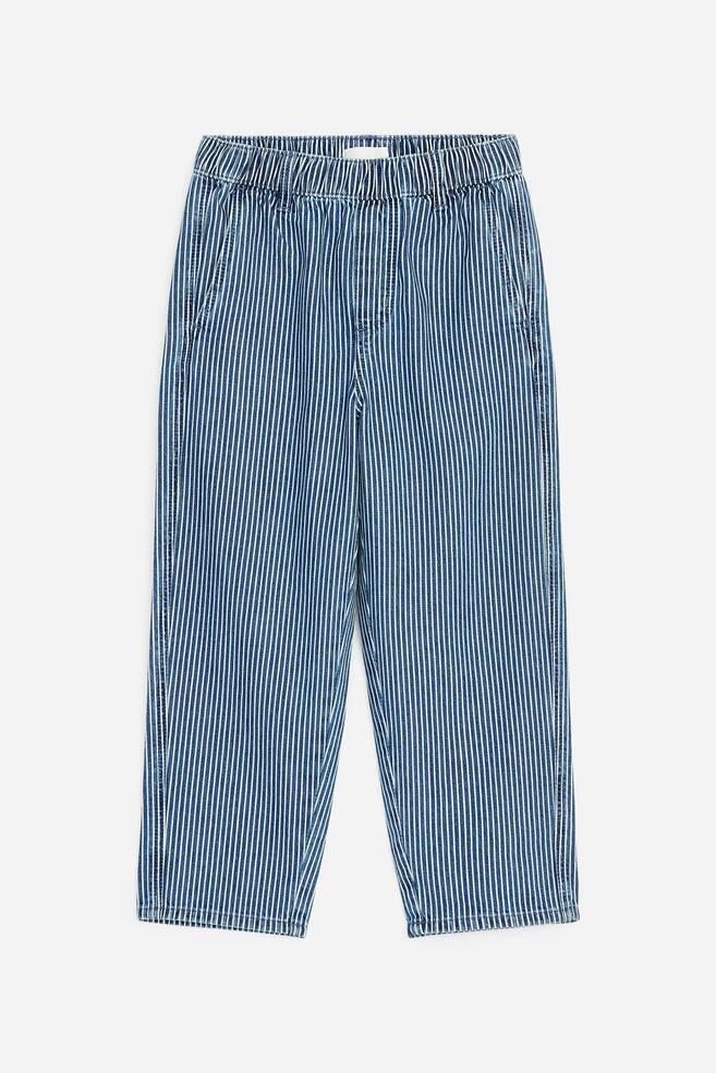 Baggy-Jeans mit Hickory-Streifen - Blau/Weiß - 1