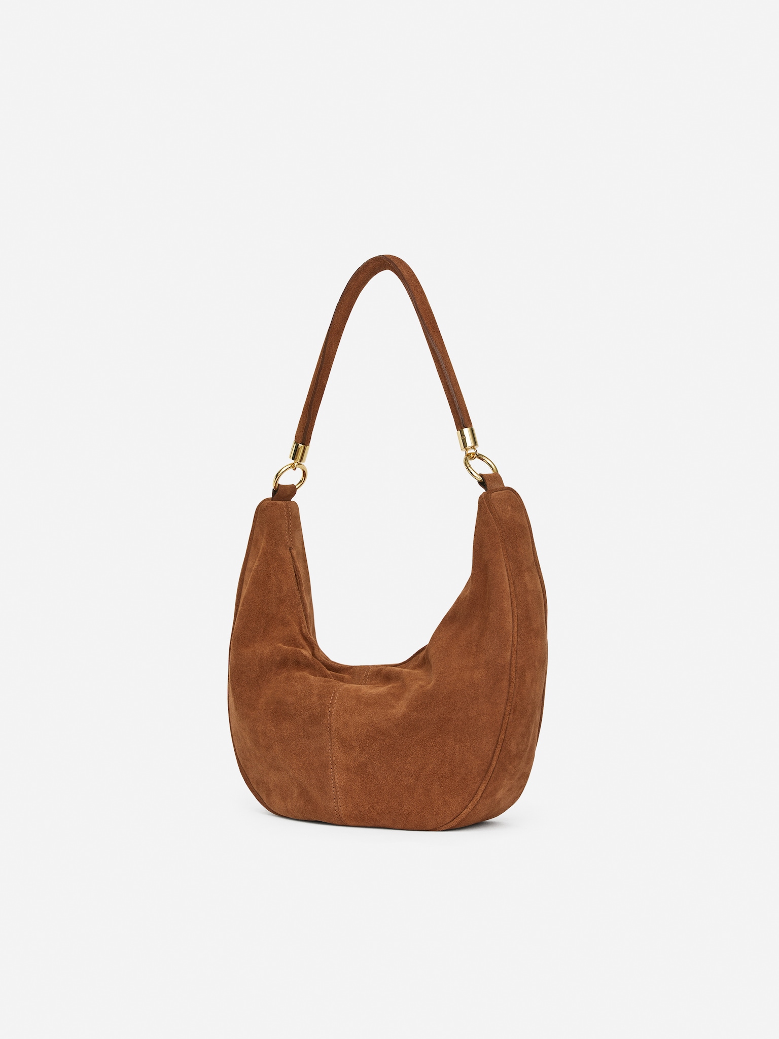 Sac à bandoulière en daim - Marron - 6
