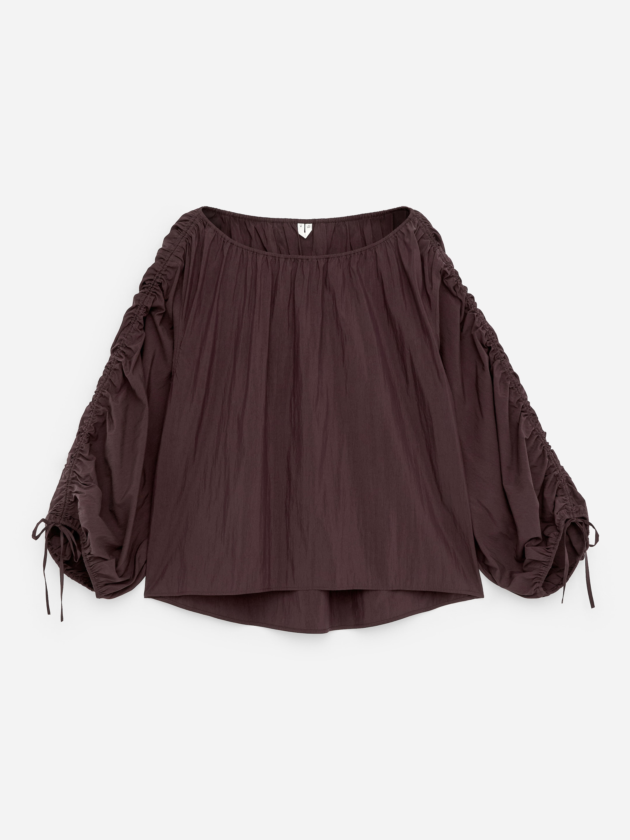 Draperad blus-Brun-18599