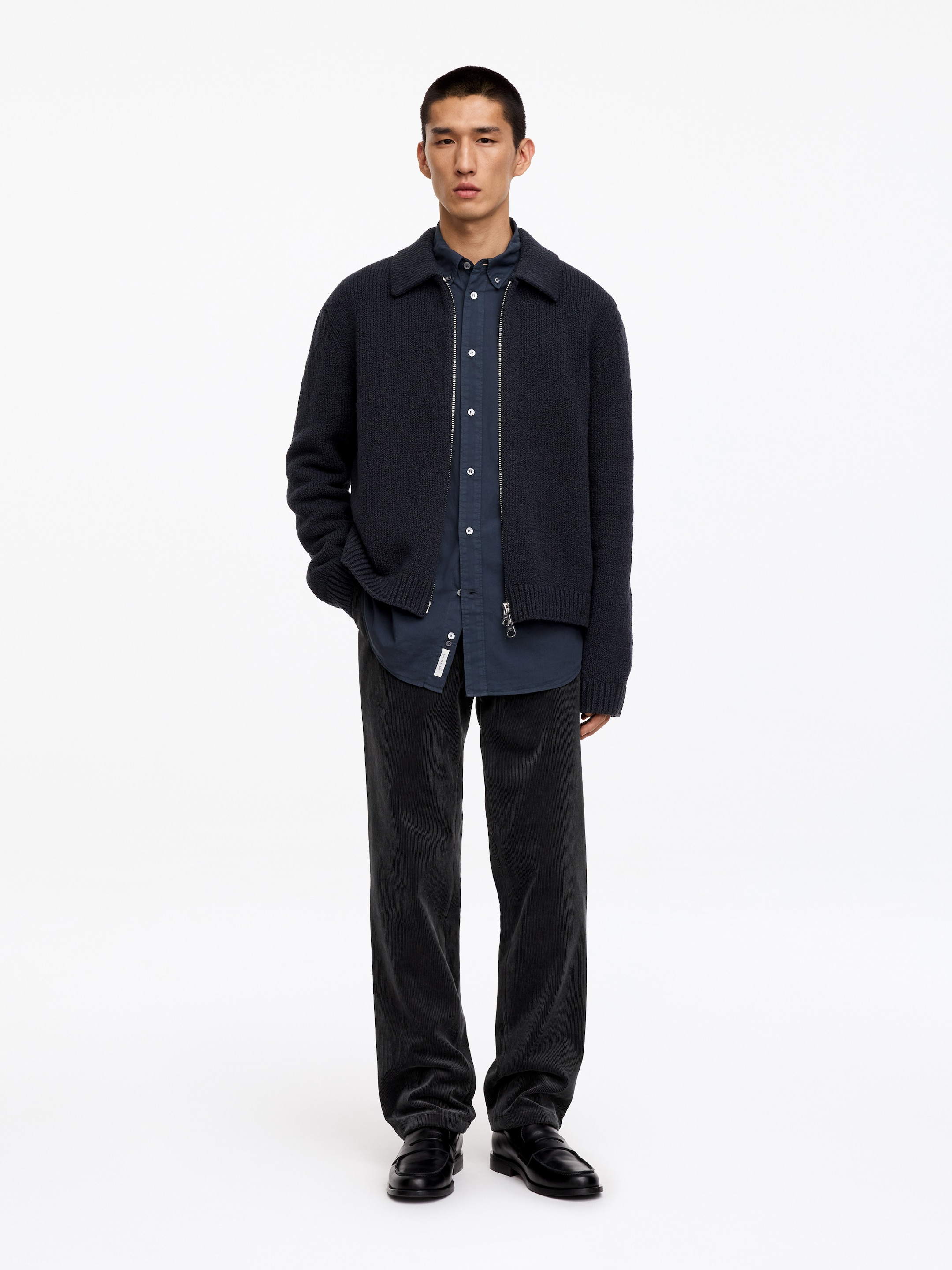 Regular Corduroy Trousers-Grey-20116