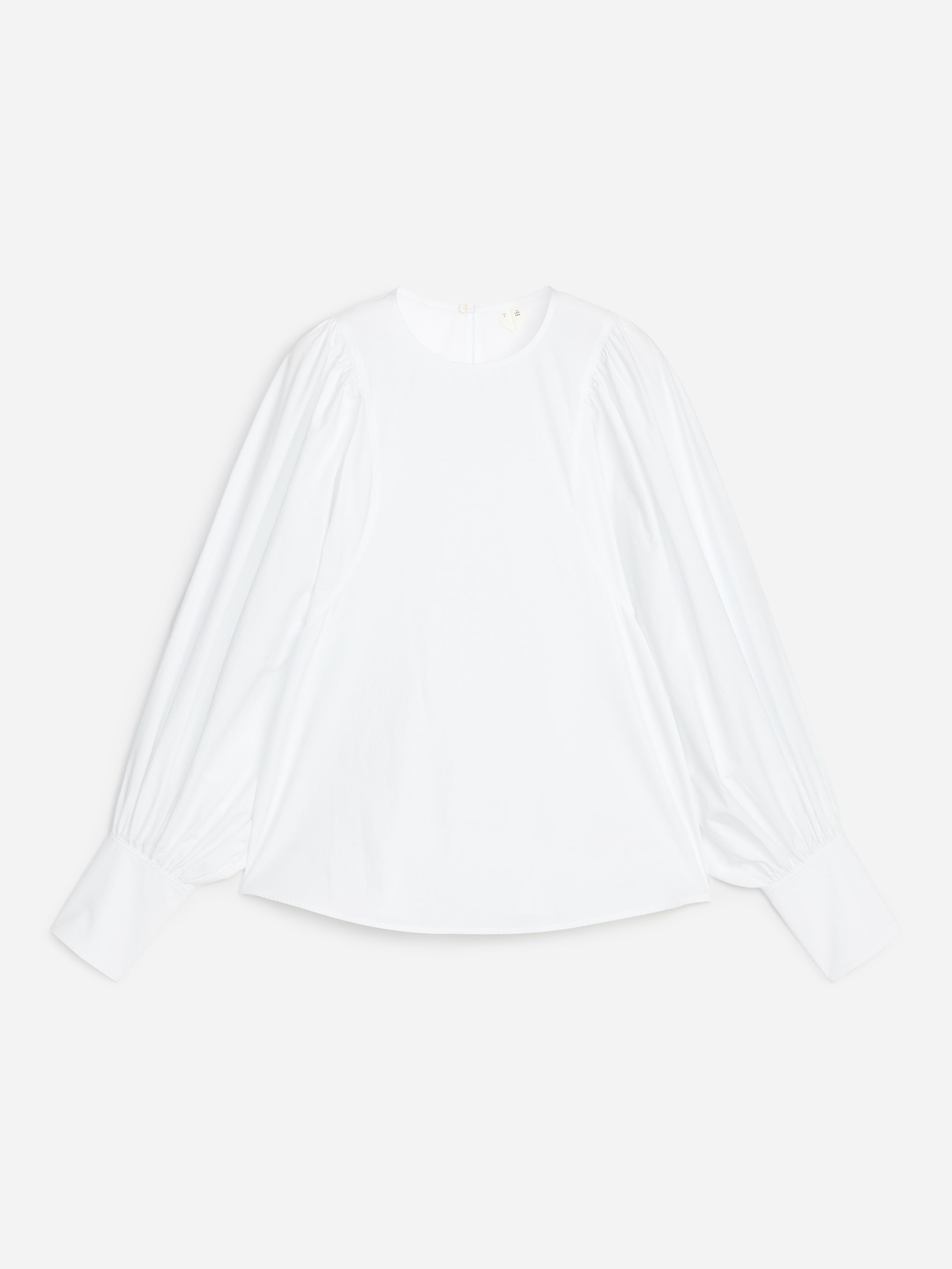 Volume-Sleeve Cotton Blouse - White - Regular fit - Women - StillMedia/DescriptiveStillLife - 1