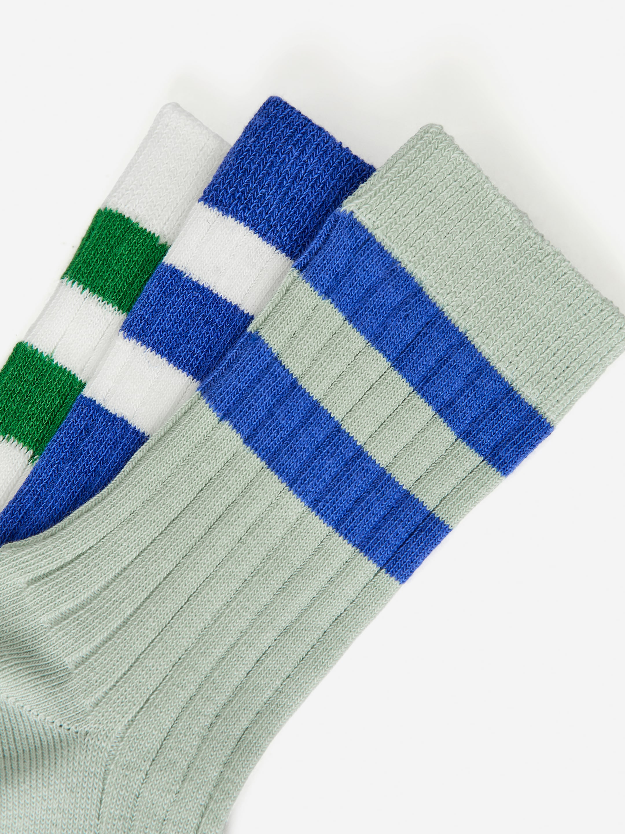 Rib Knit Socks Set of 3 - Green/Blue/White - children - StillMedia/DescriptiveDetail - 2