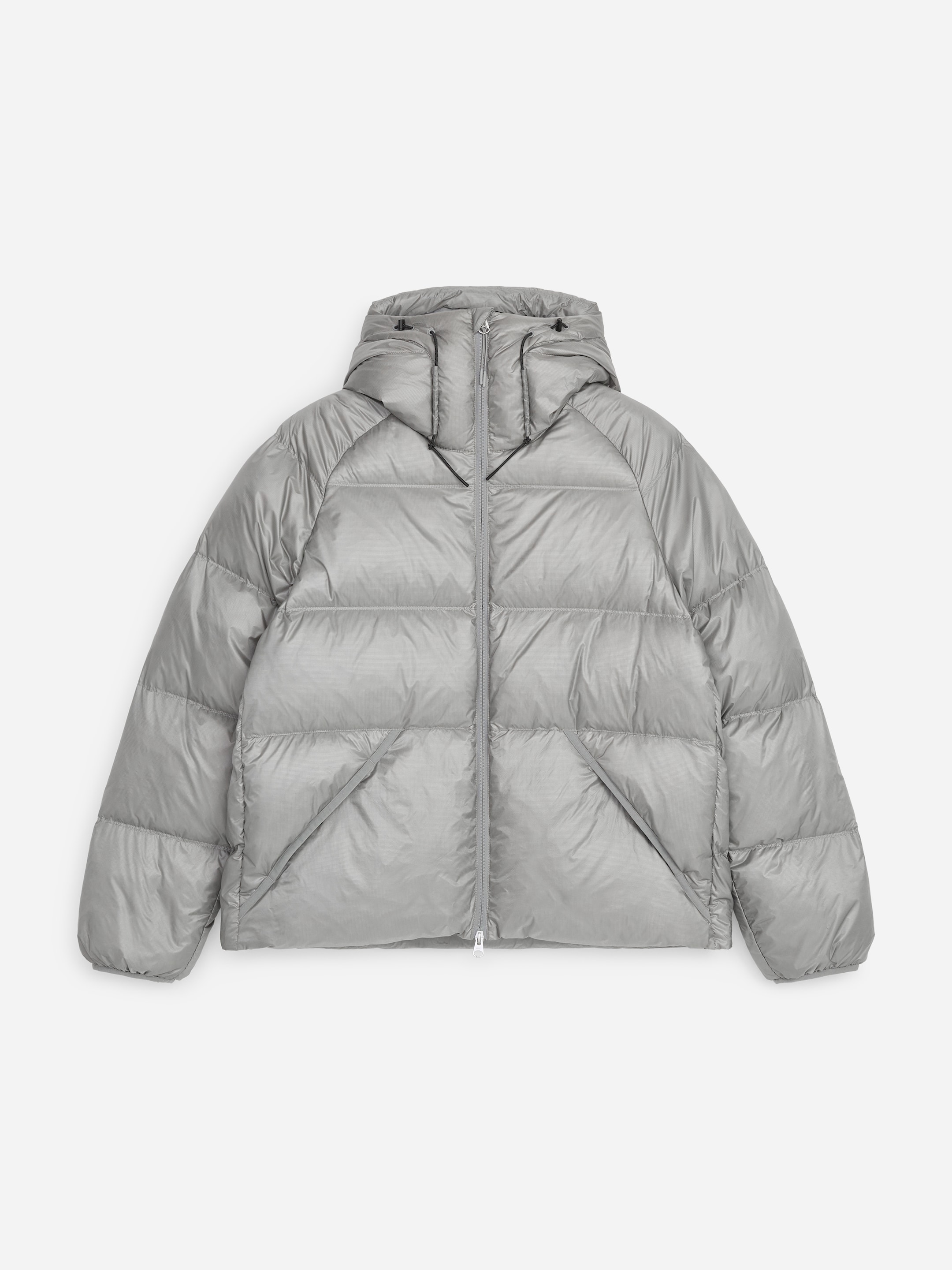 ARKET ACTIVE Hooded Re:Down Puffer - Light Grey - Regular fit - men - StillMedia/DescriptiveStillLife - 1