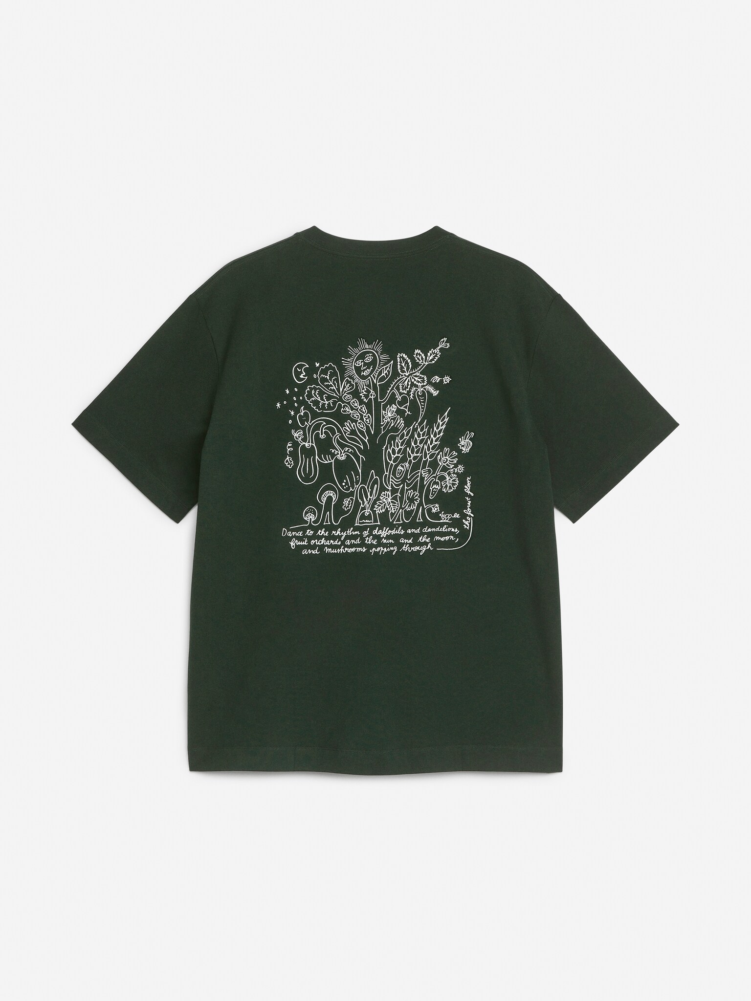 T-shirt imprimé ARKET CAFÉ - Vert foncé/Noir - 4
