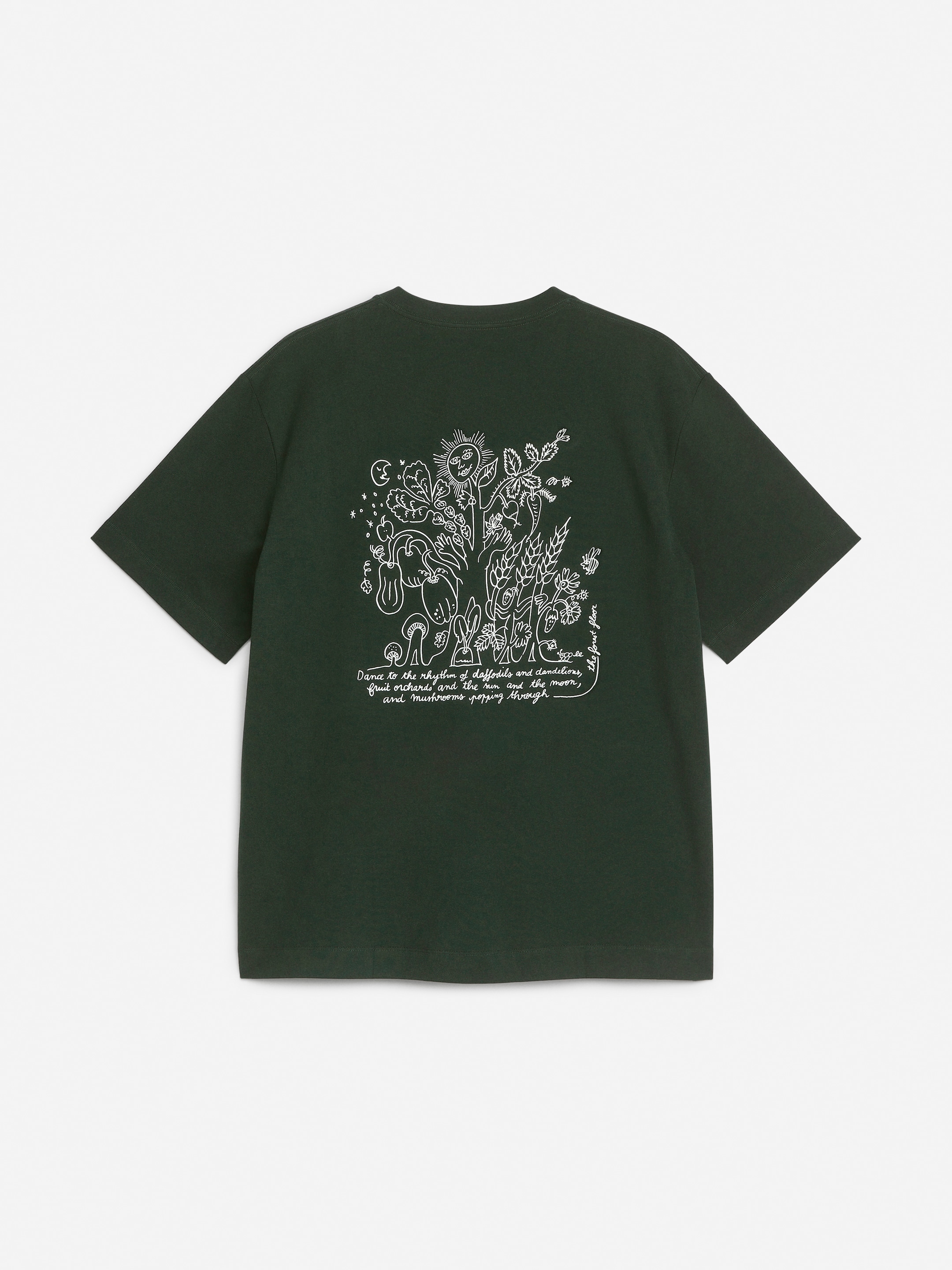 ARKET CAFÉ Printed T-Shirt - Dark Green/White - Loose fit - Café - StillMedia/DescriptiveStillLife - 6