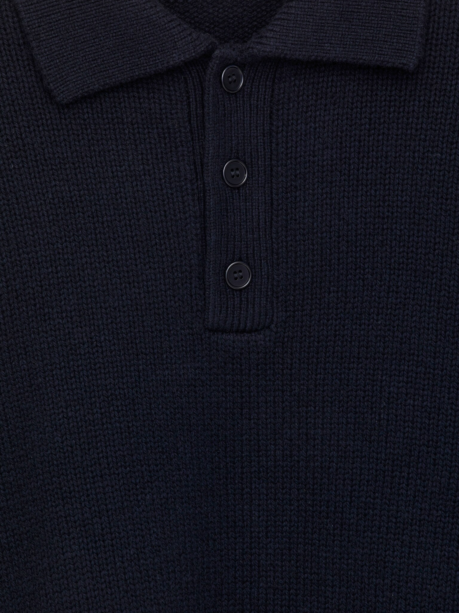 Wełniany sweter polo - Ciemnoniebieski/Szary - 2