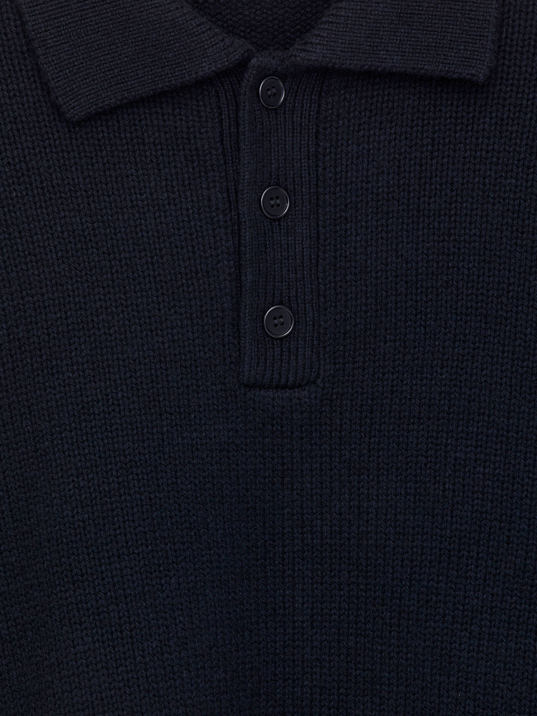 Wool Polo Jumper - Dark Blue - Relaxed fit - Men - StillMedia/DescriptiveDetail - 1