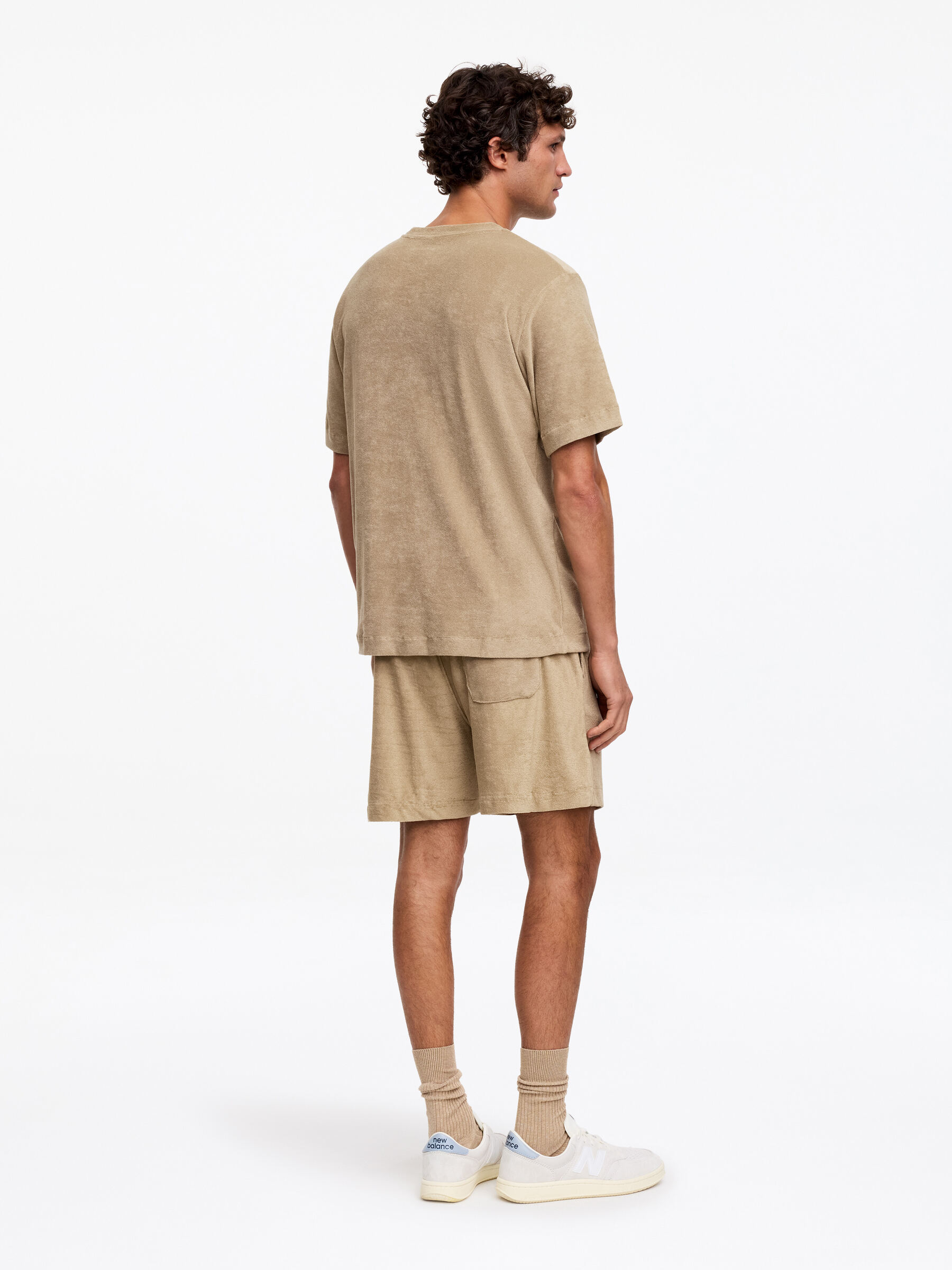 T-Shirt aus Baumwollfrottee - Beige - Relaxed Fit - Herren - StillMedia/Lookbook - 4