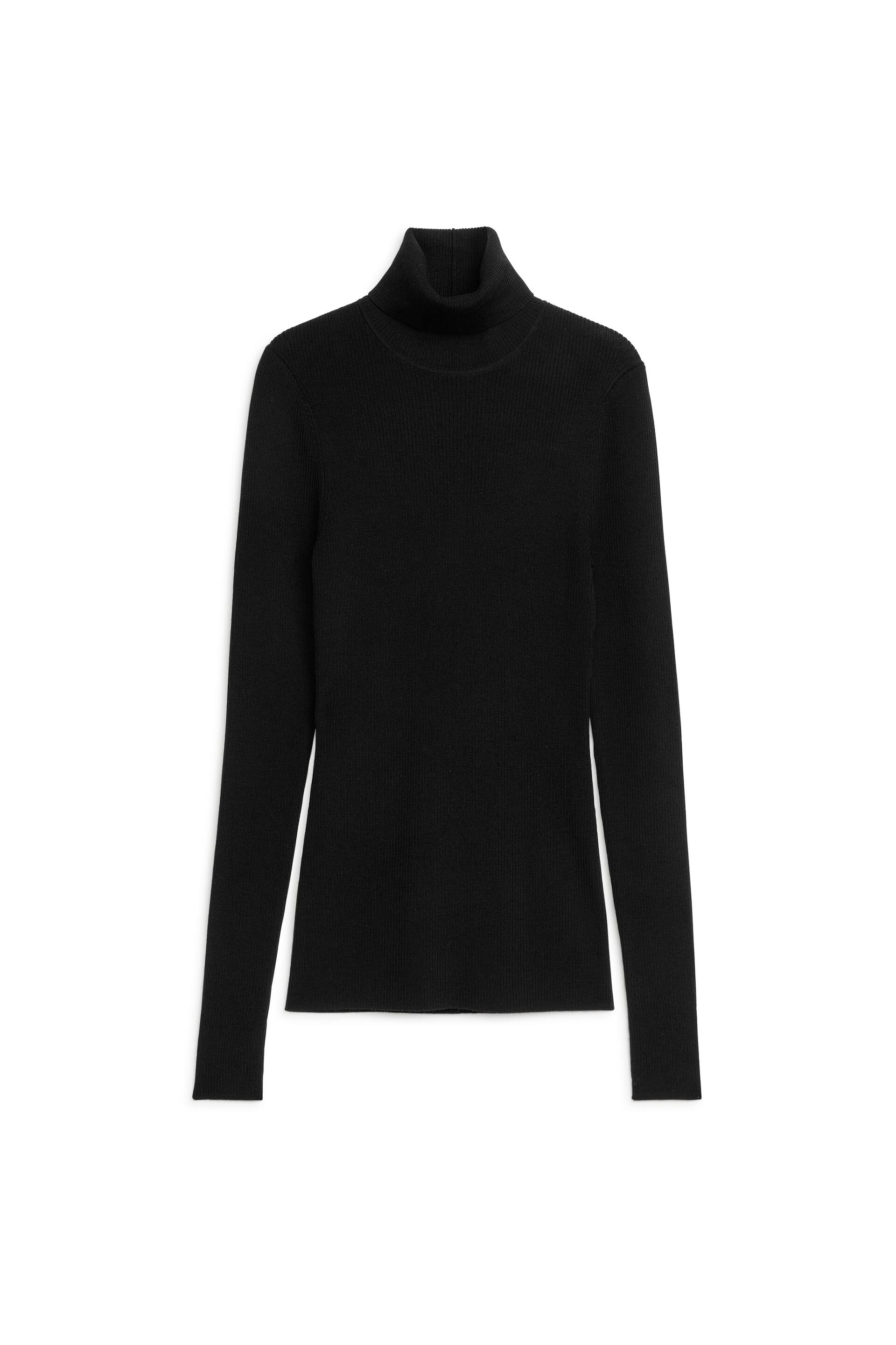 Größeres Bild ansehen: Rollkragenpullover aus Merinowolle - Schwarz - Ladies | H&M DE 1