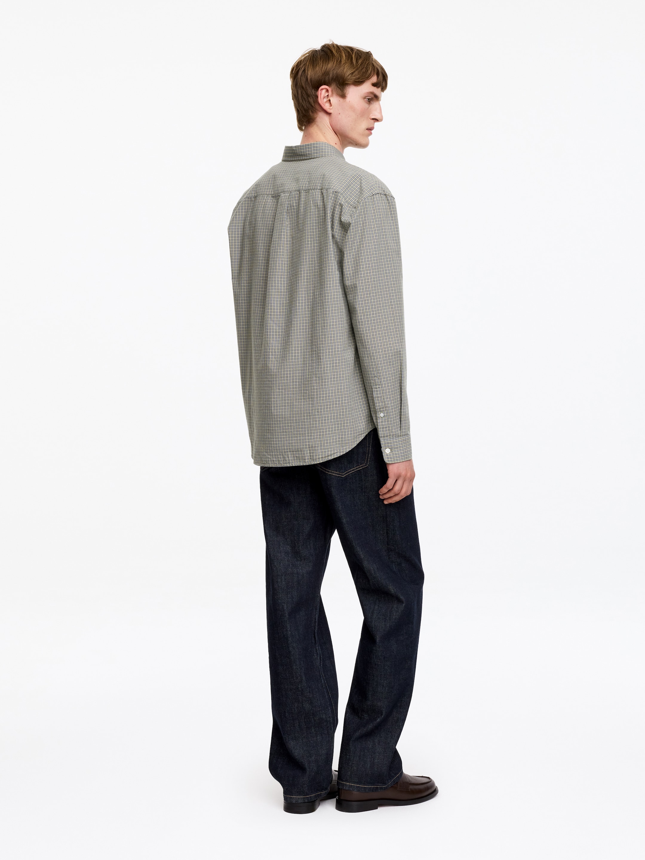 Chemise décontractée en coton - Taupe/Carreaux - Regular fit - men - StillMedia/Lookbook - 4